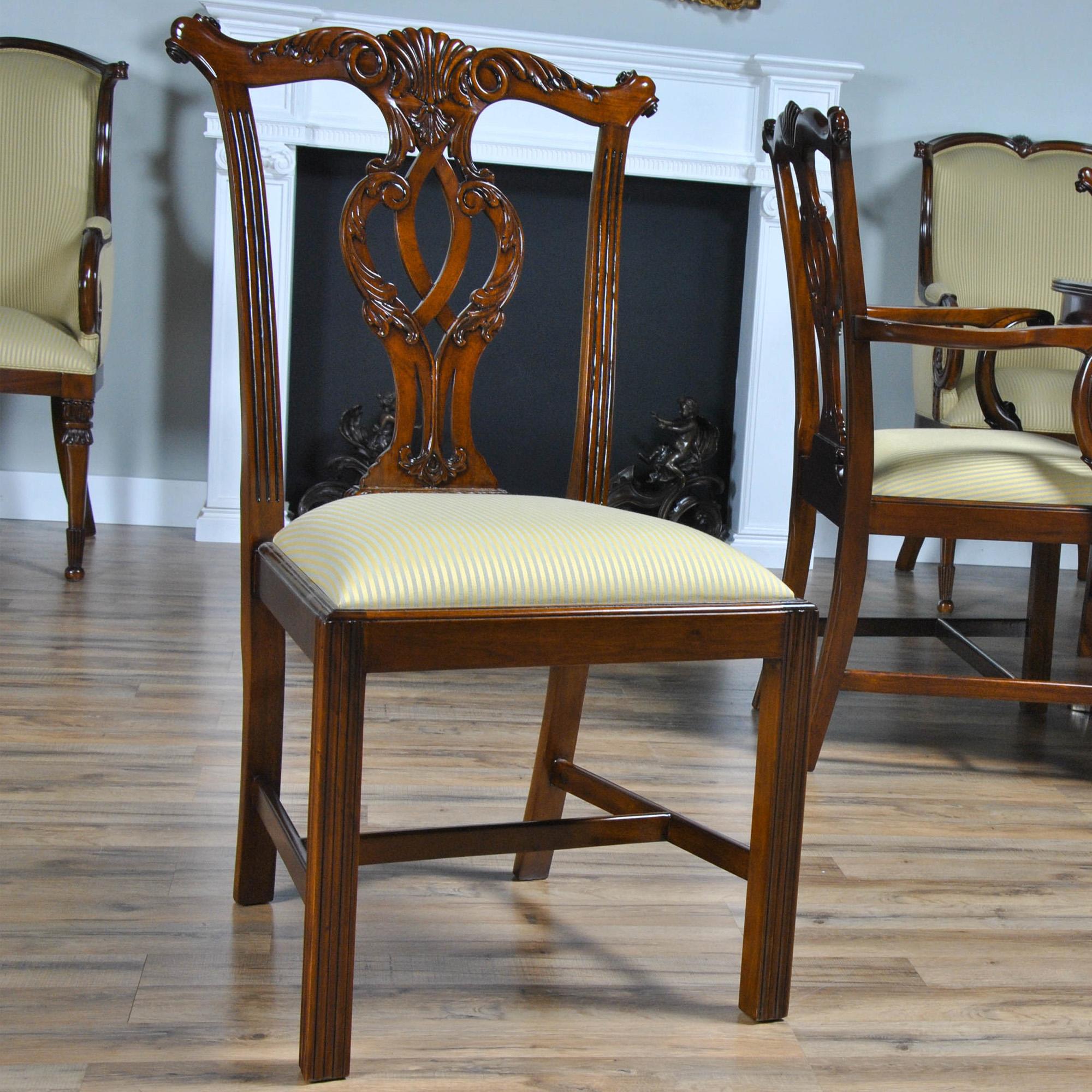 Solid Mahogany Chippendale Chairs, Set of 10 For Sale 7
