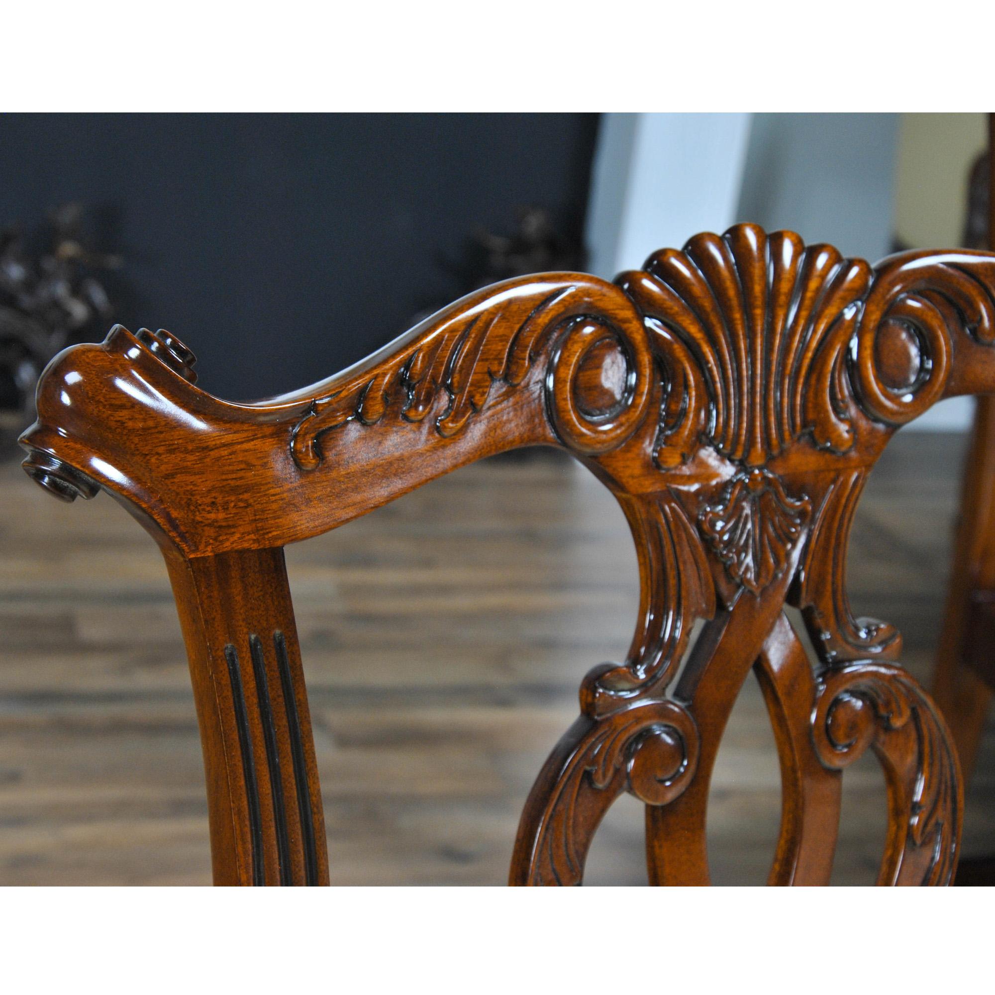 Solid Mahogany Chippendale Chairs, Set of 10 For Sale 9