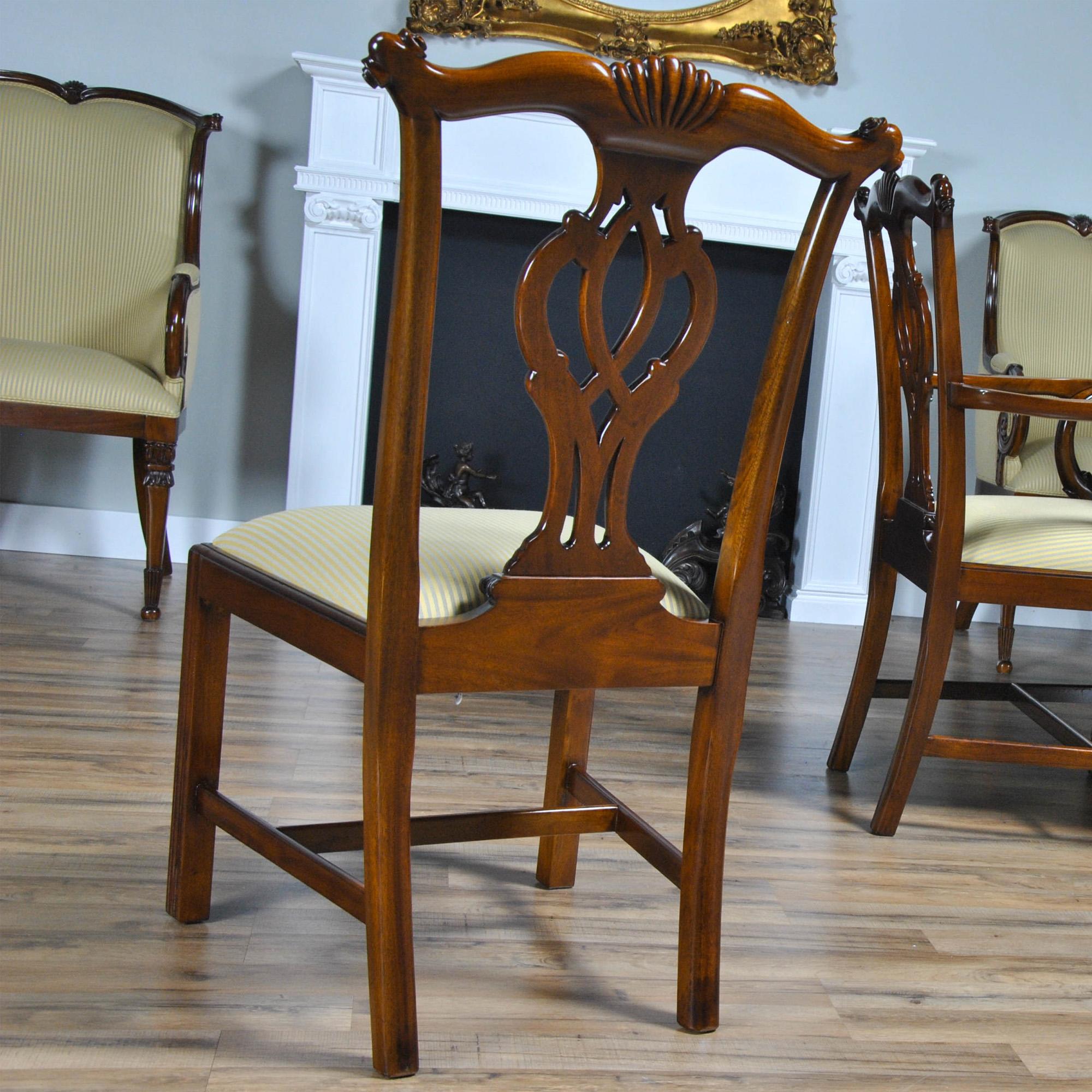 Solid Mahogany Chippendale Chairs, Set of 10 For Sale 11