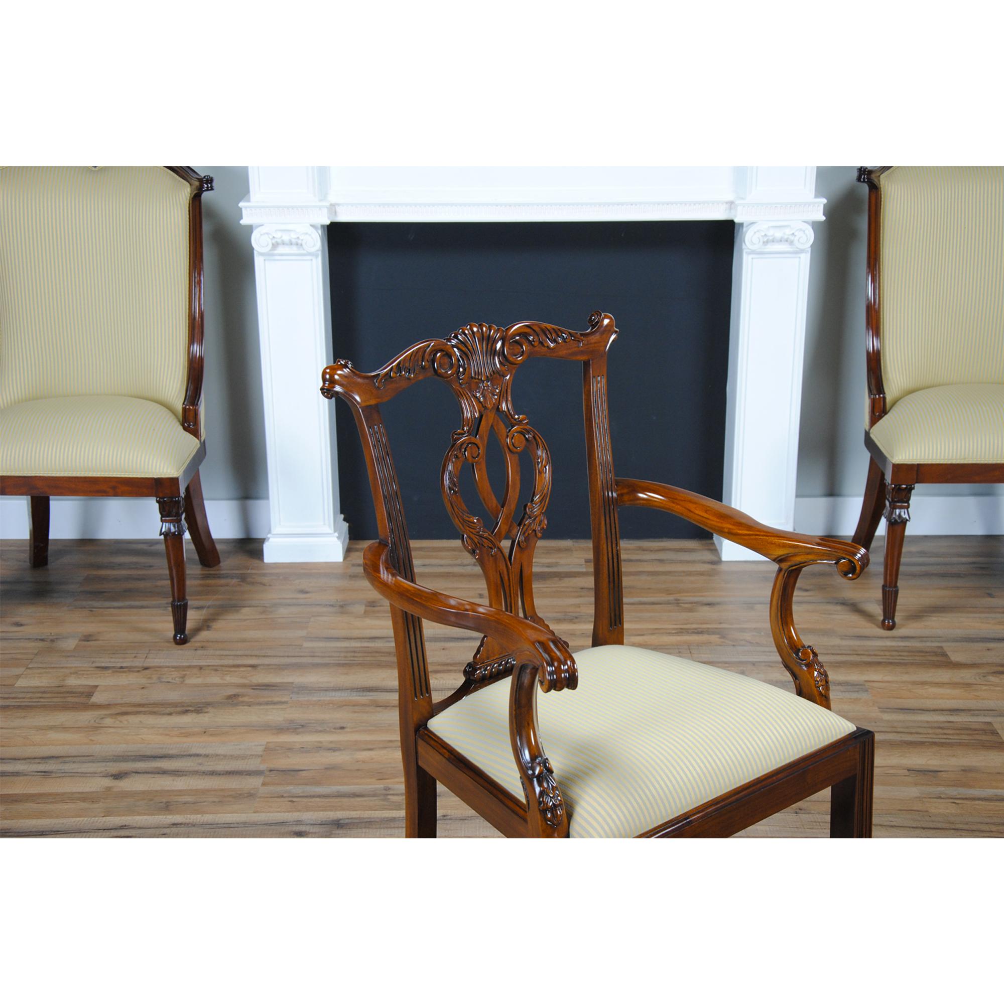 Solid Mahogany Chippendale Chairs, Set of 10 For Sale 2