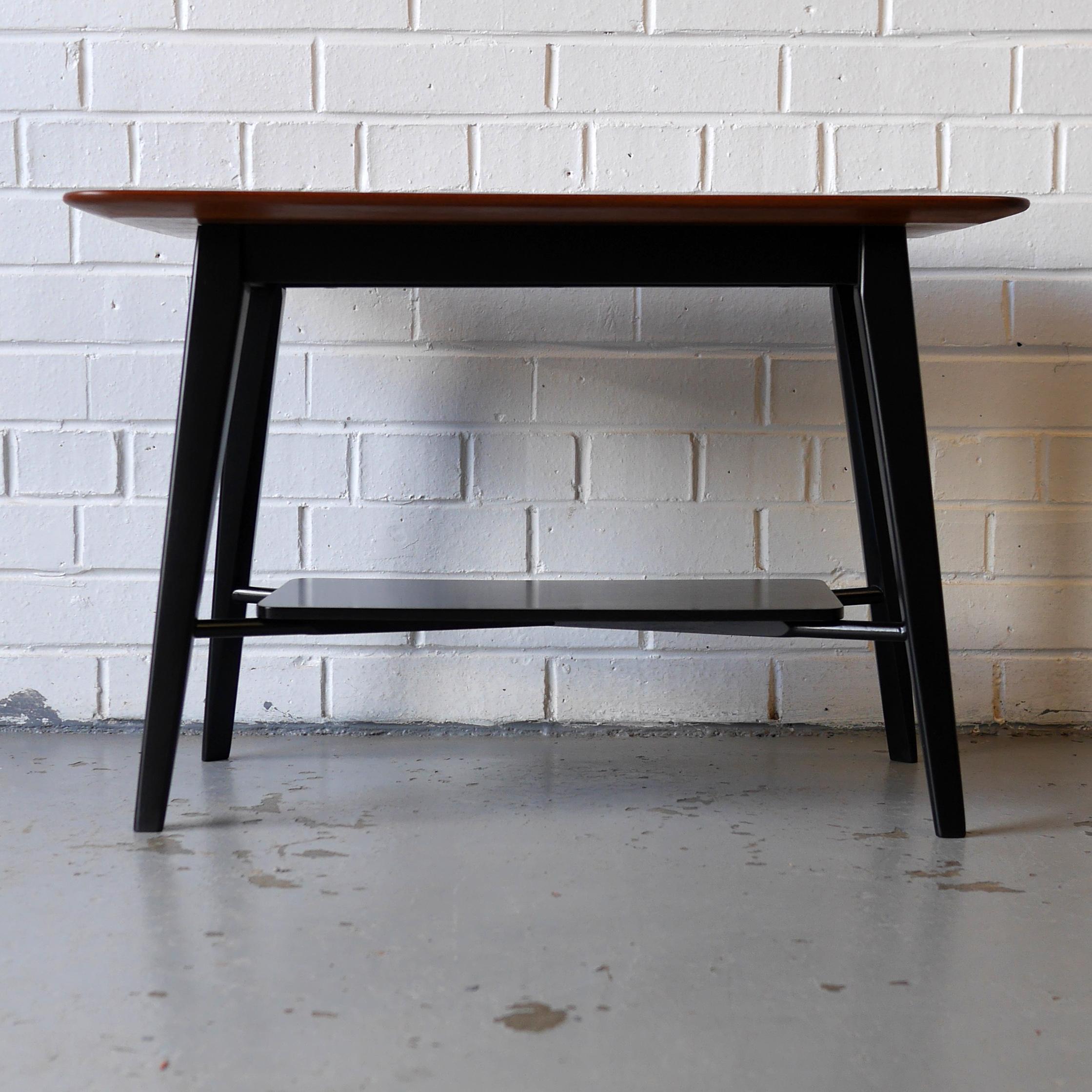 Ebonized Solid Mahogany Coffee or Lamp Table by Vanson, circa 1955 For Sale