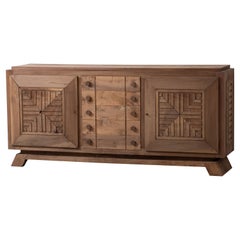 Solid Mahogany Credenza, France, 1940s