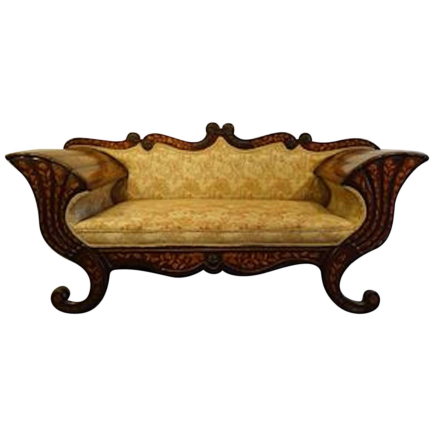 Jamaican Cuban Mahogany Sofa For Sale at 1stdibs