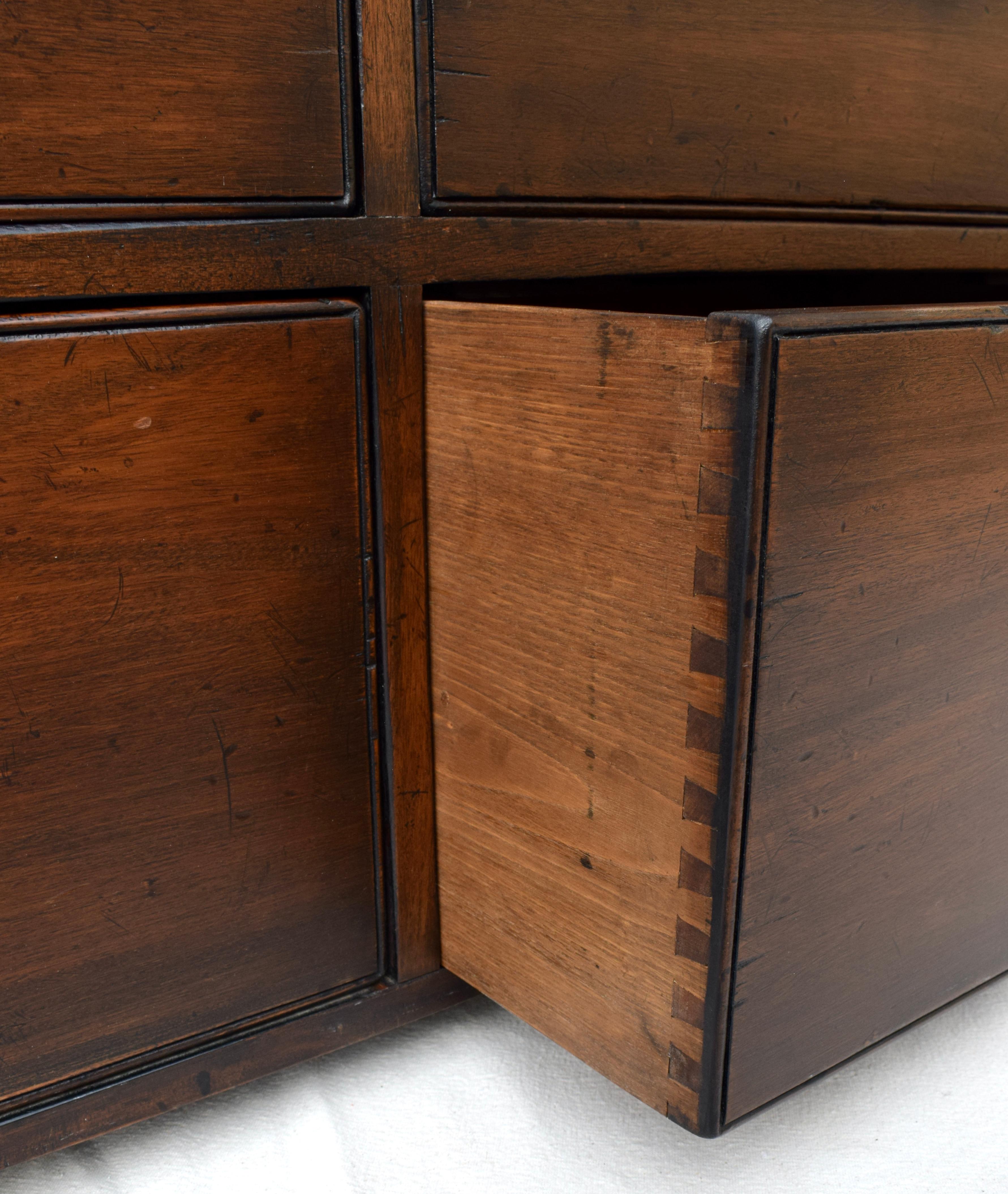 Solid Mahogany English Campaign Chest of Drawers 10