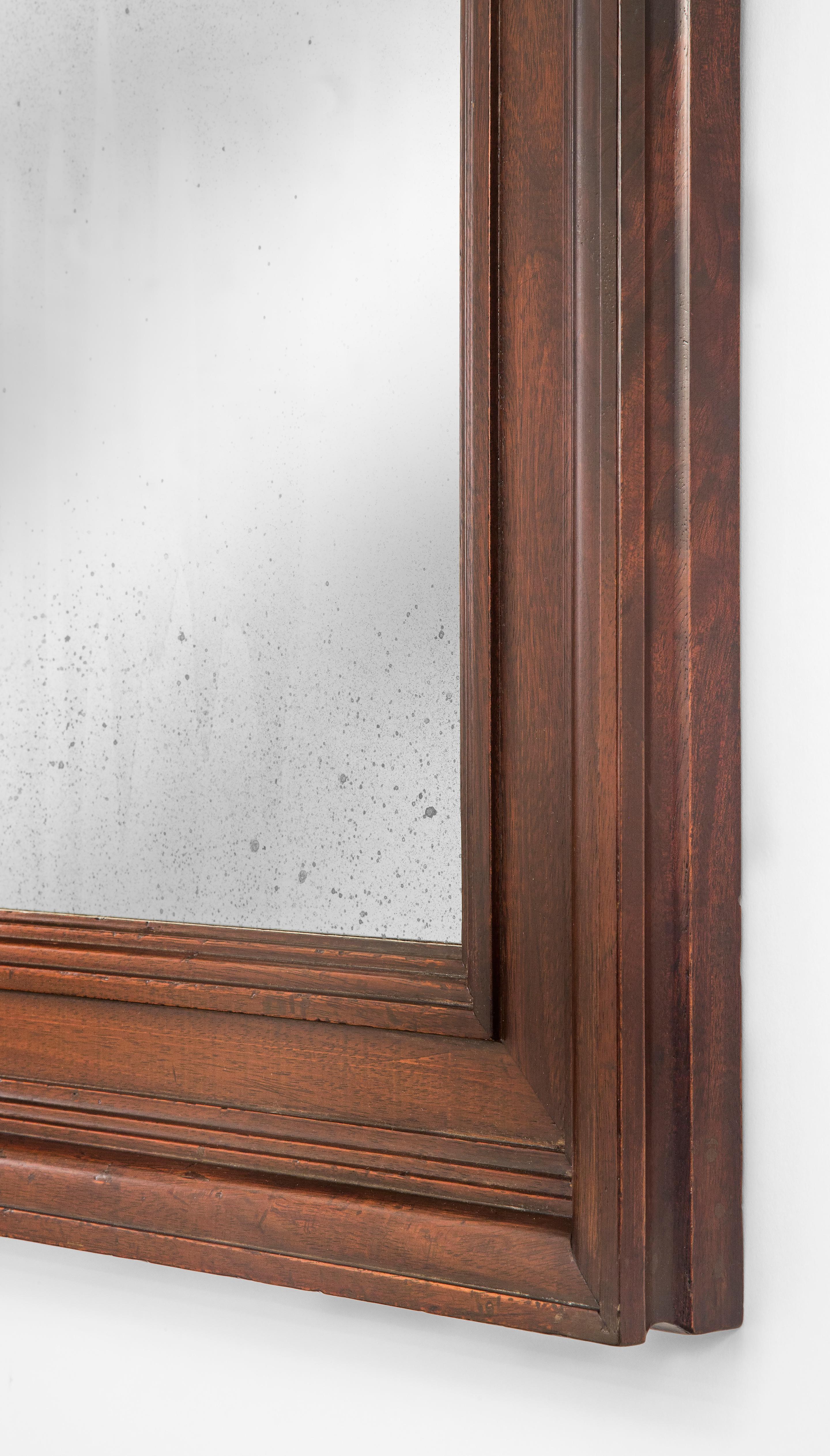 Solid Mahogany Framed Mirror In Good Condition For Sale In New York, NY