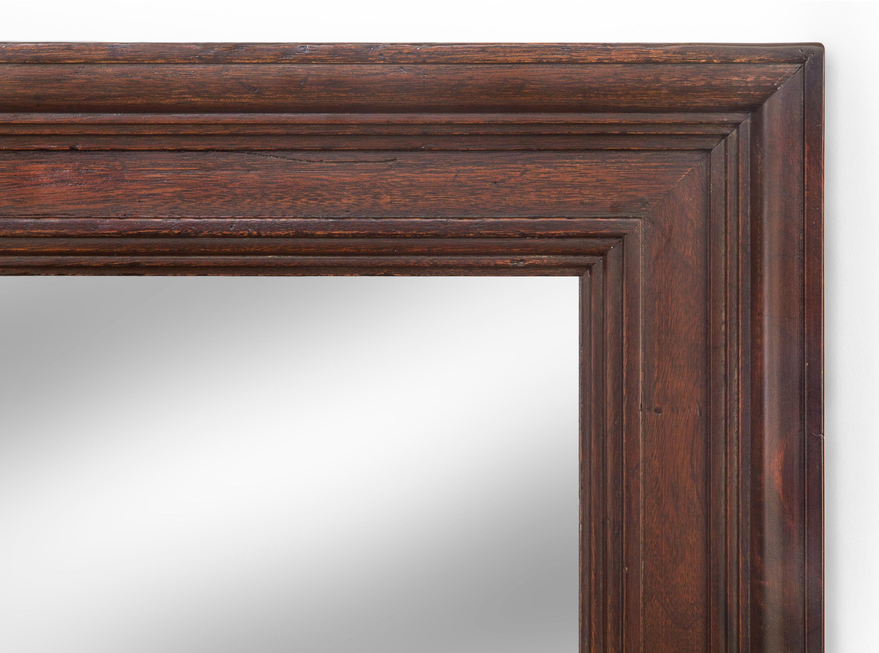 19th Century Solid Mahogany Framed Mirror For Sale