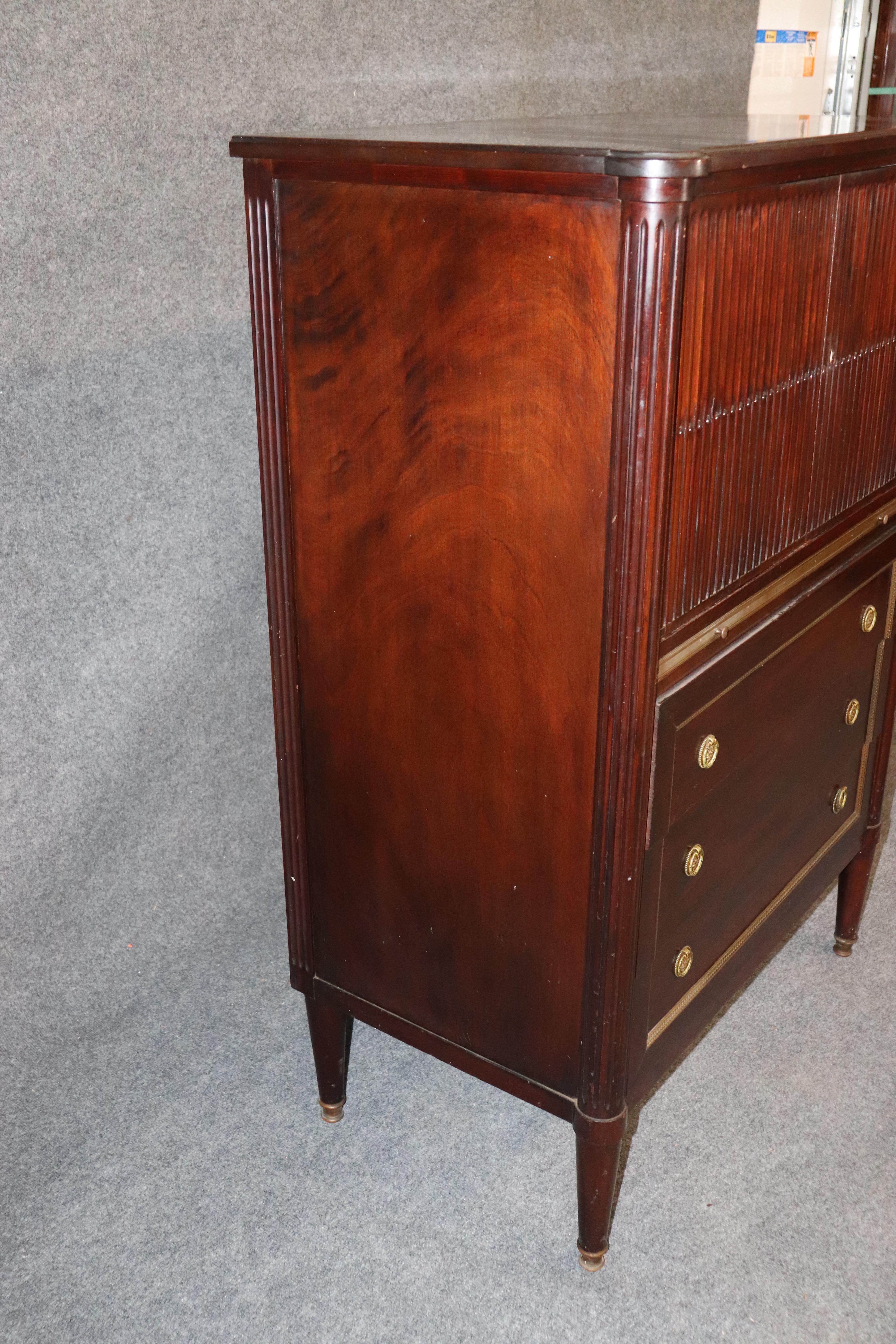 Solid Mahogany French Directoire Style Fitted Chiffarobe Gentleman's Dresser 2