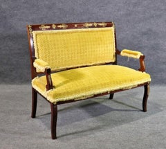 Sillón Imperio Francés de Caoba Maciza Montado en Bronce