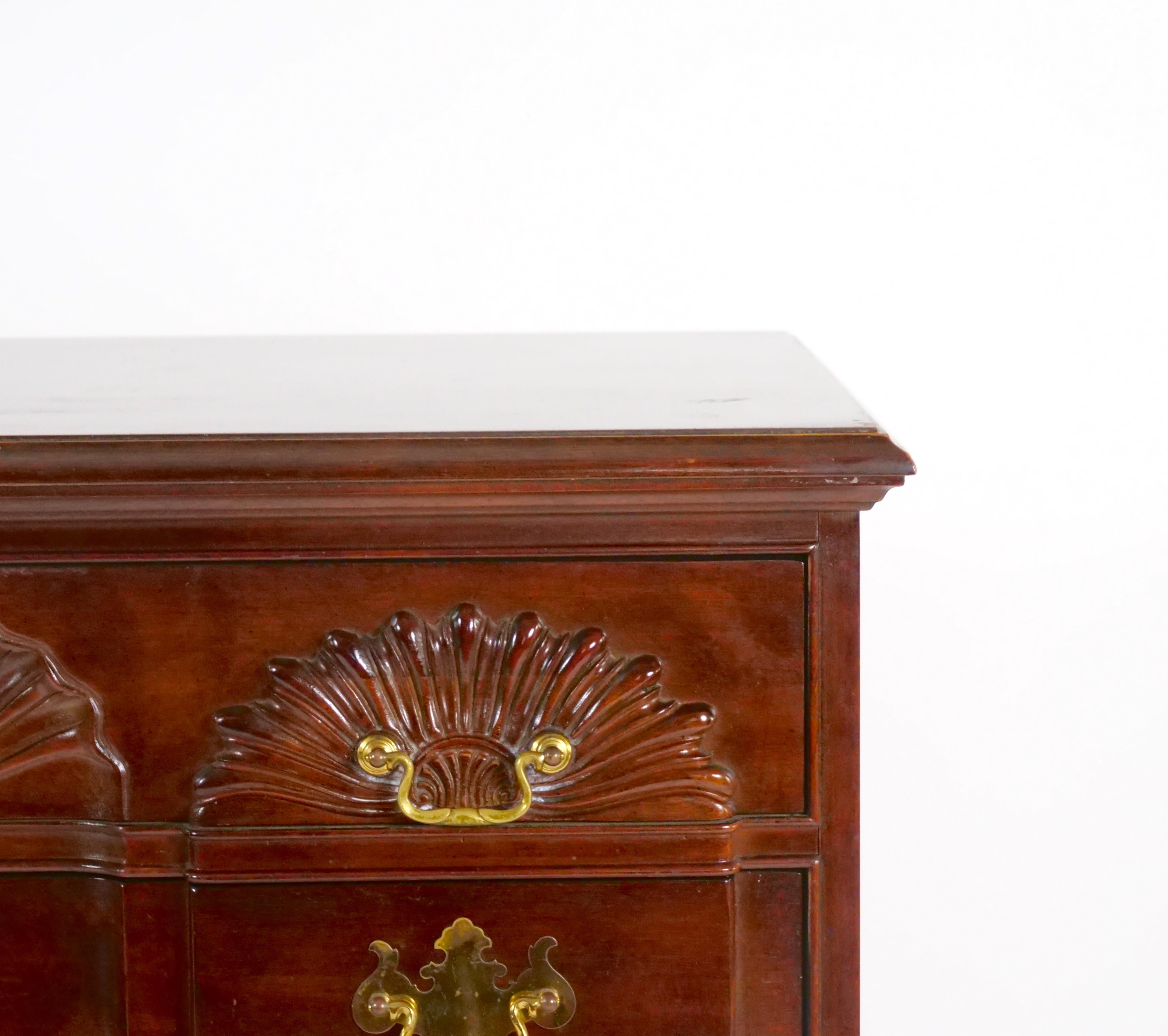 Brass Solid Mahogany Georgian Style Four  Front Pull Chest Drawers / Commode