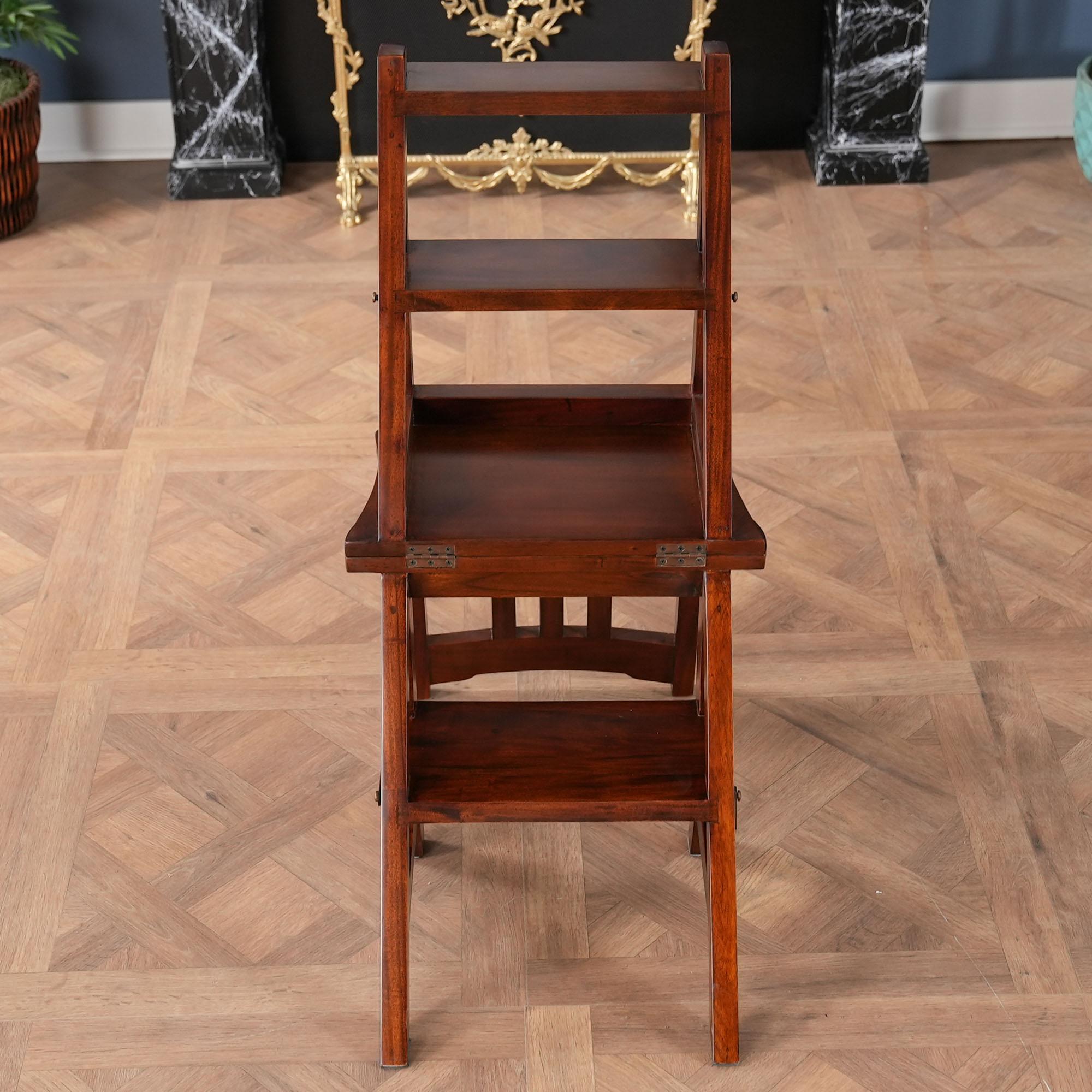 Massiver Mahagoni-Bibliotheksstuhl im Angebot 5