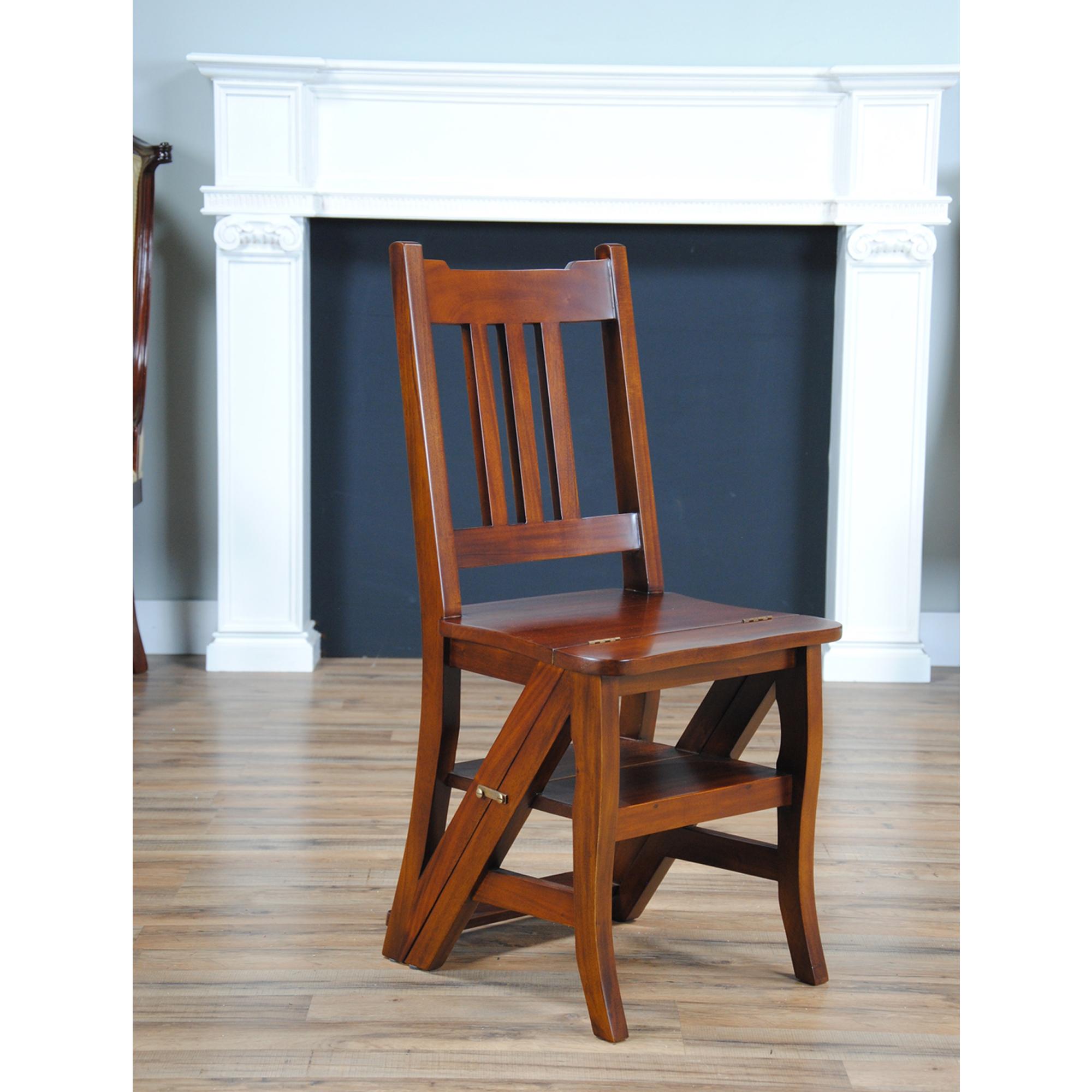 Renaissance Solid Mahogany Library Chair For Sale