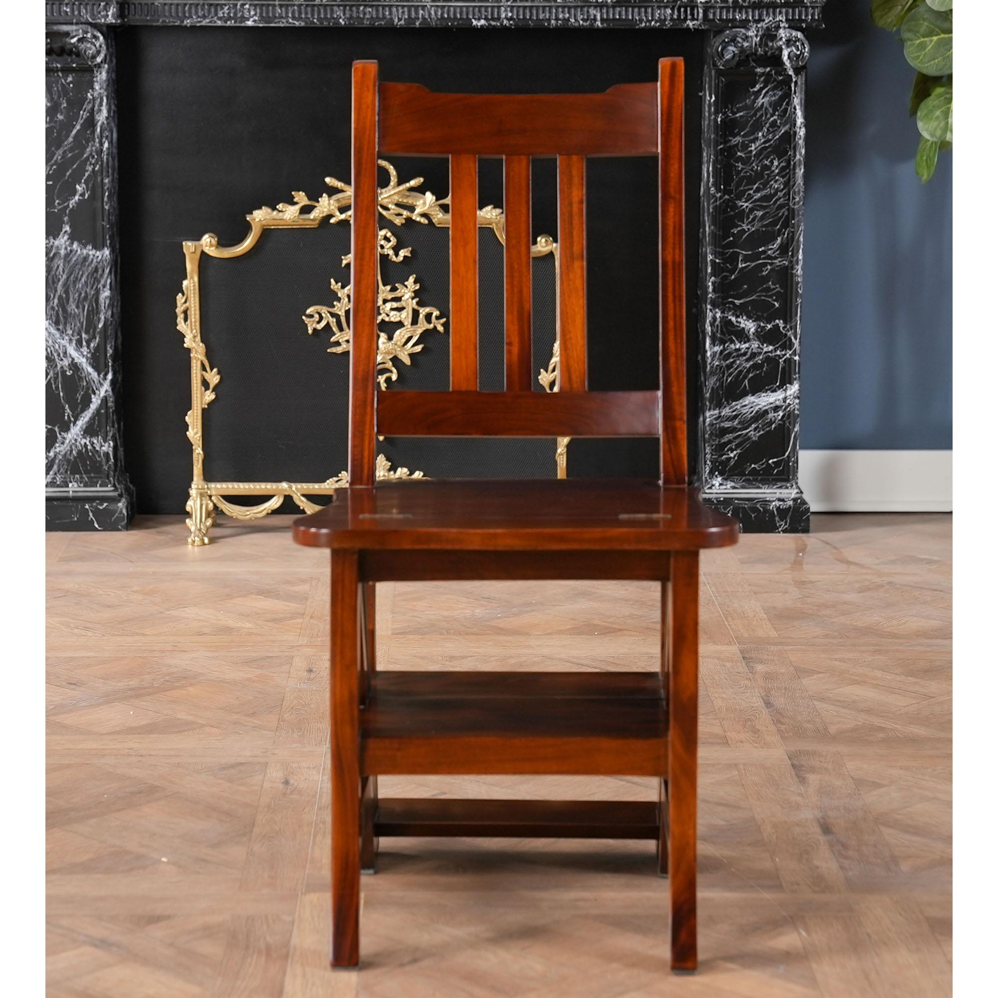 Massiver Mahagoni-Bibliotheksstuhl im Zustand „Neu“ im Angebot in Annville, PA
