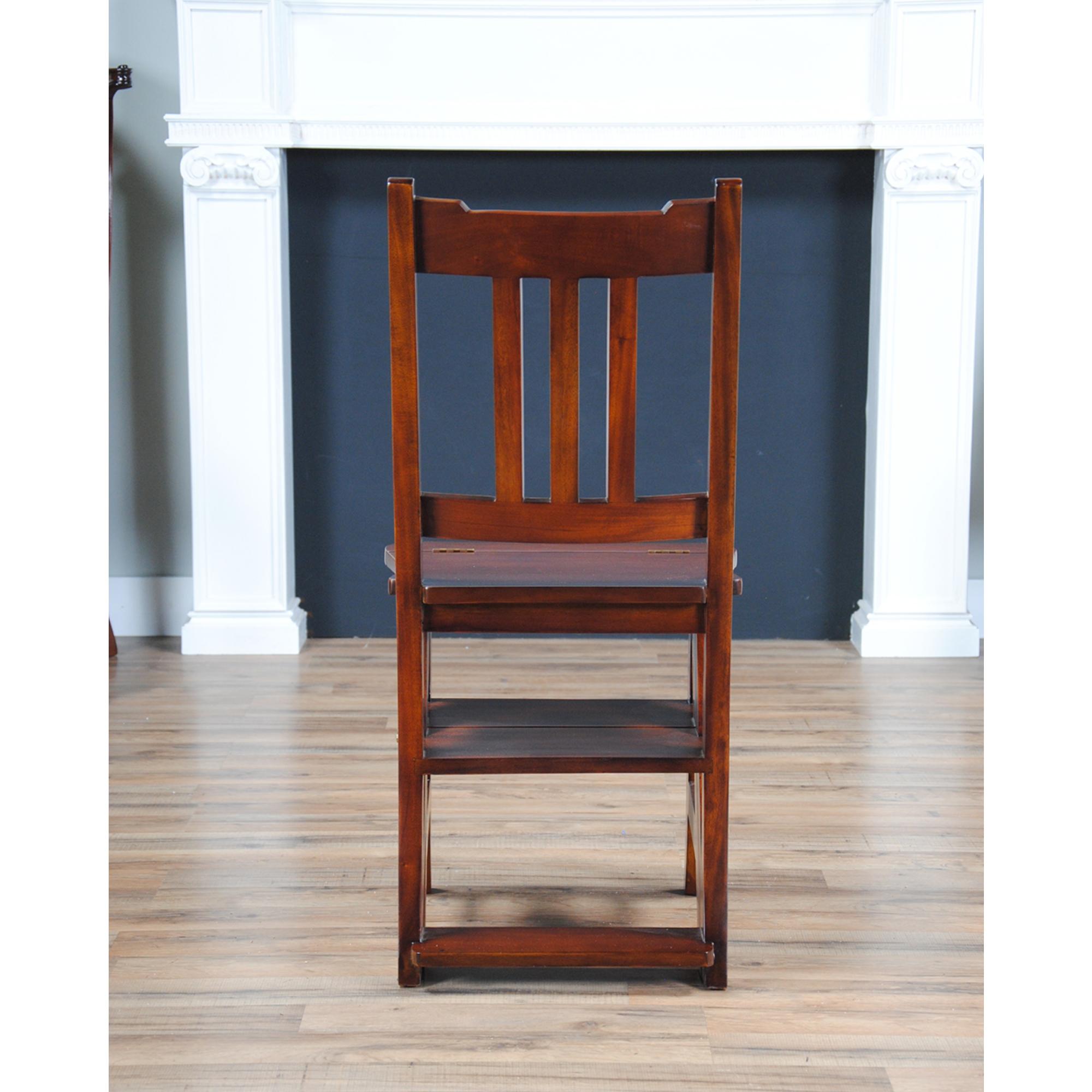 Solid Mahogany Library Chair In New Condition For Sale In Annville, PA