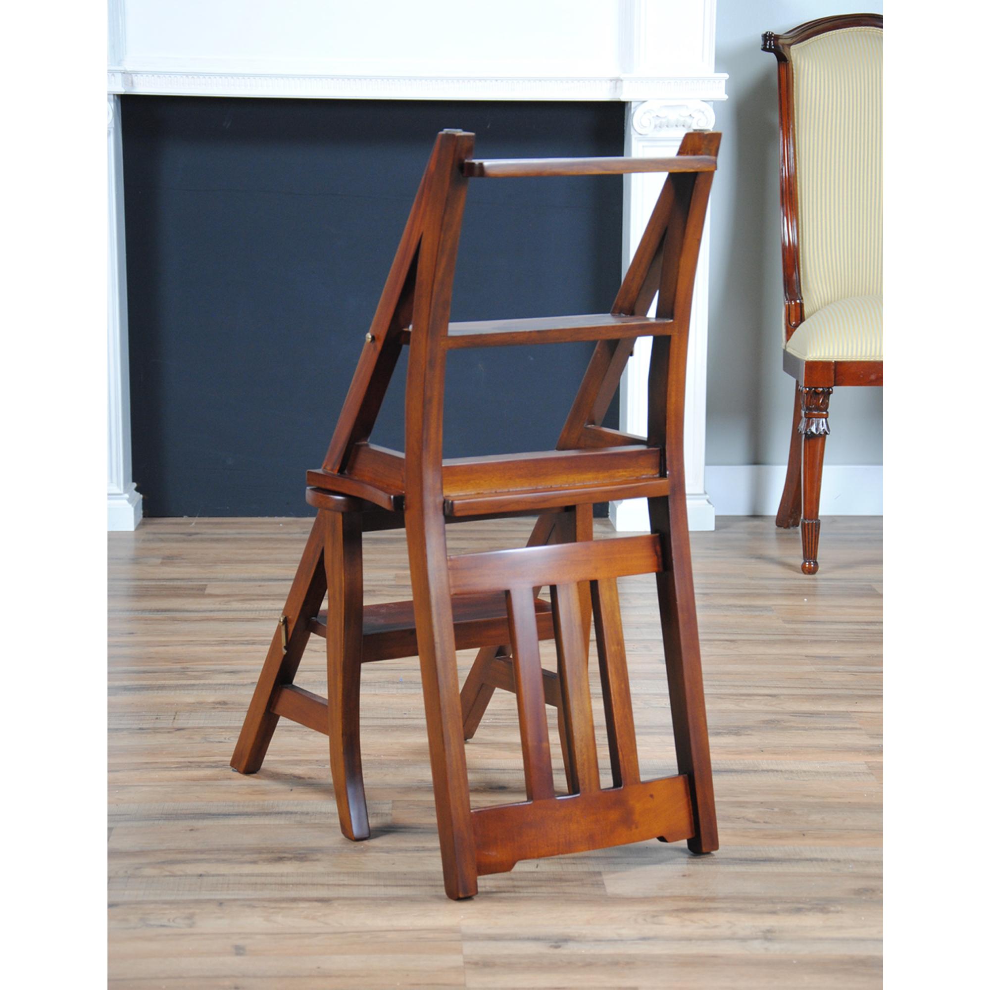 Contemporary Solid Mahogany Library Chair For Sale