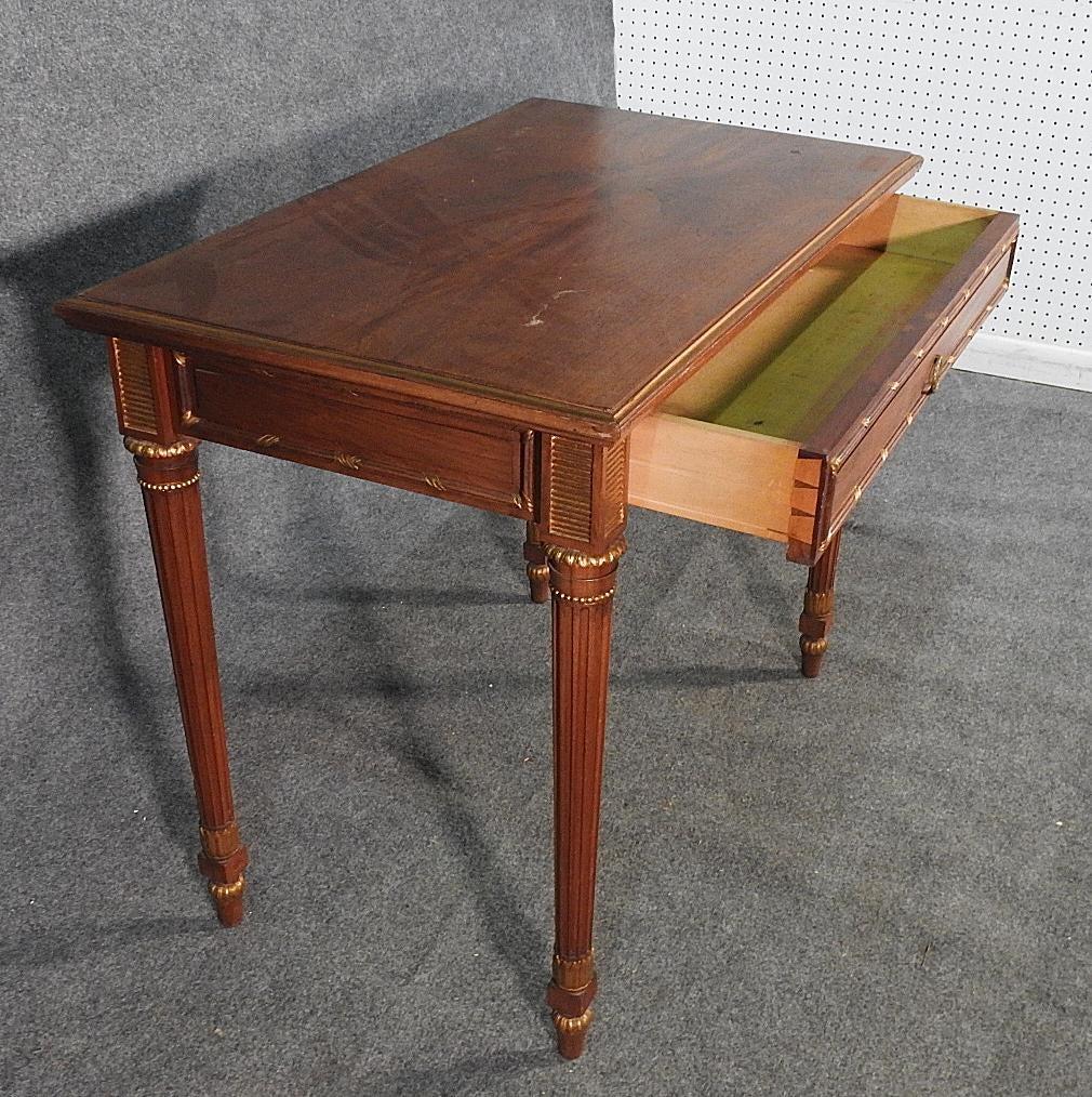 Solid Mahogany Maison Jansen Style Console Sofa Table Louis XVI, circa 1920 In Good Condition In Swedesboro, NJ