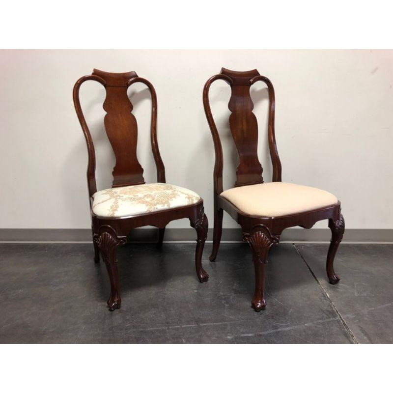American Solid Mahogany Queen Anne Dining Side Chairs - Pair C