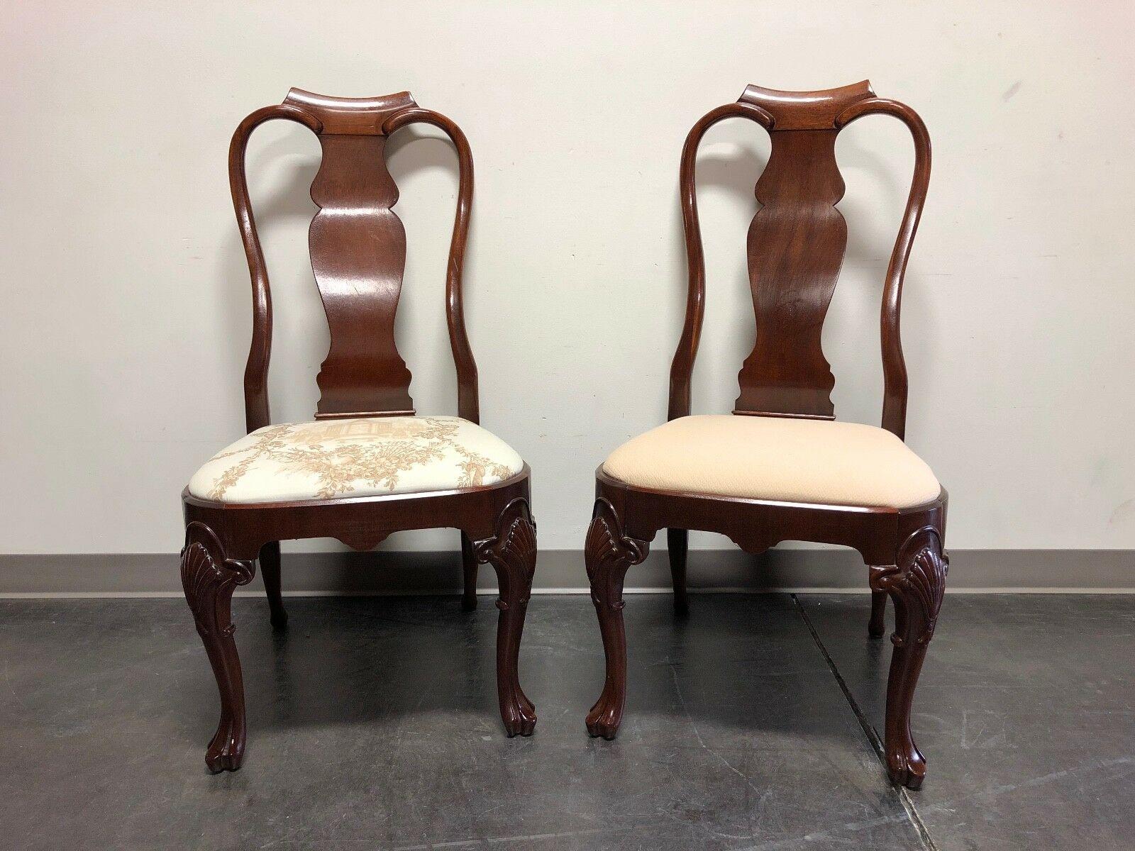 Solid Mahogany Queen Anne Dining Side Chairs - Pair C 4