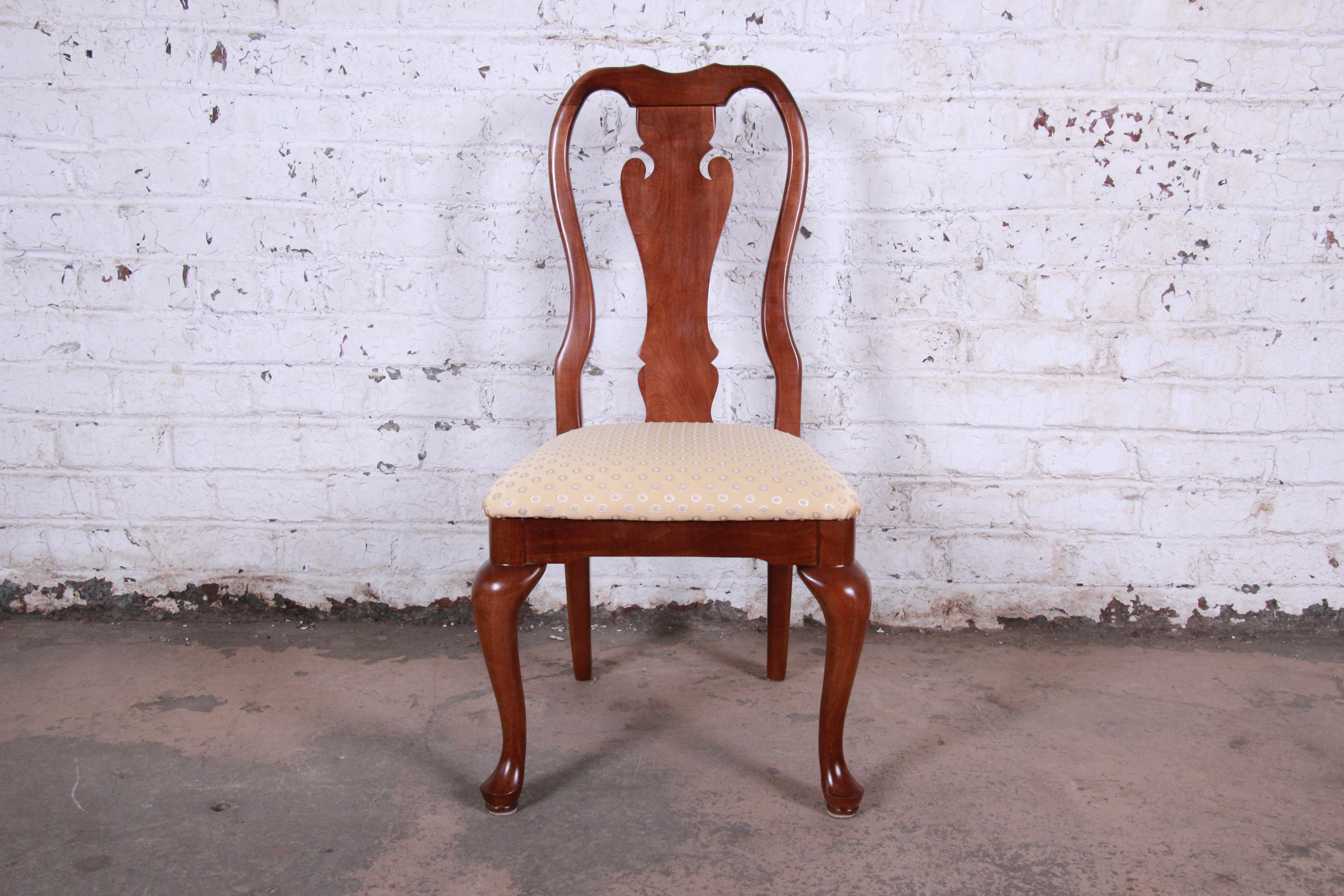 20th Century Solid Mahogany Queen Anne Style Dining Chairs, Set of 10