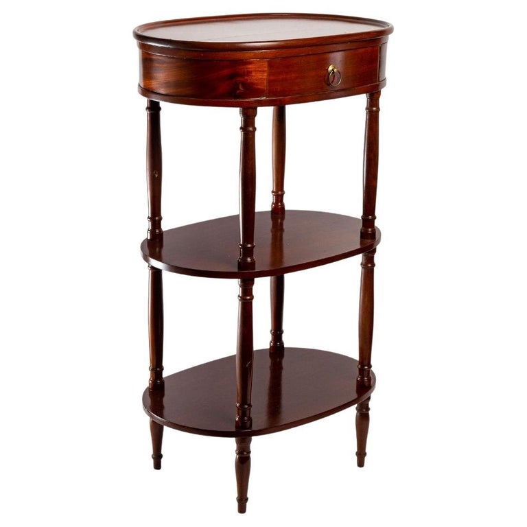Solid Mahogany Side Table, Oval Shape at 1stDibs
