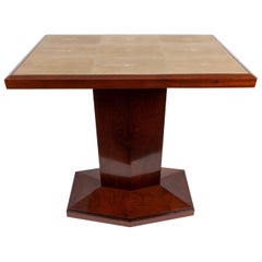 Solid Mahogany Tea Table with Shagreen Top