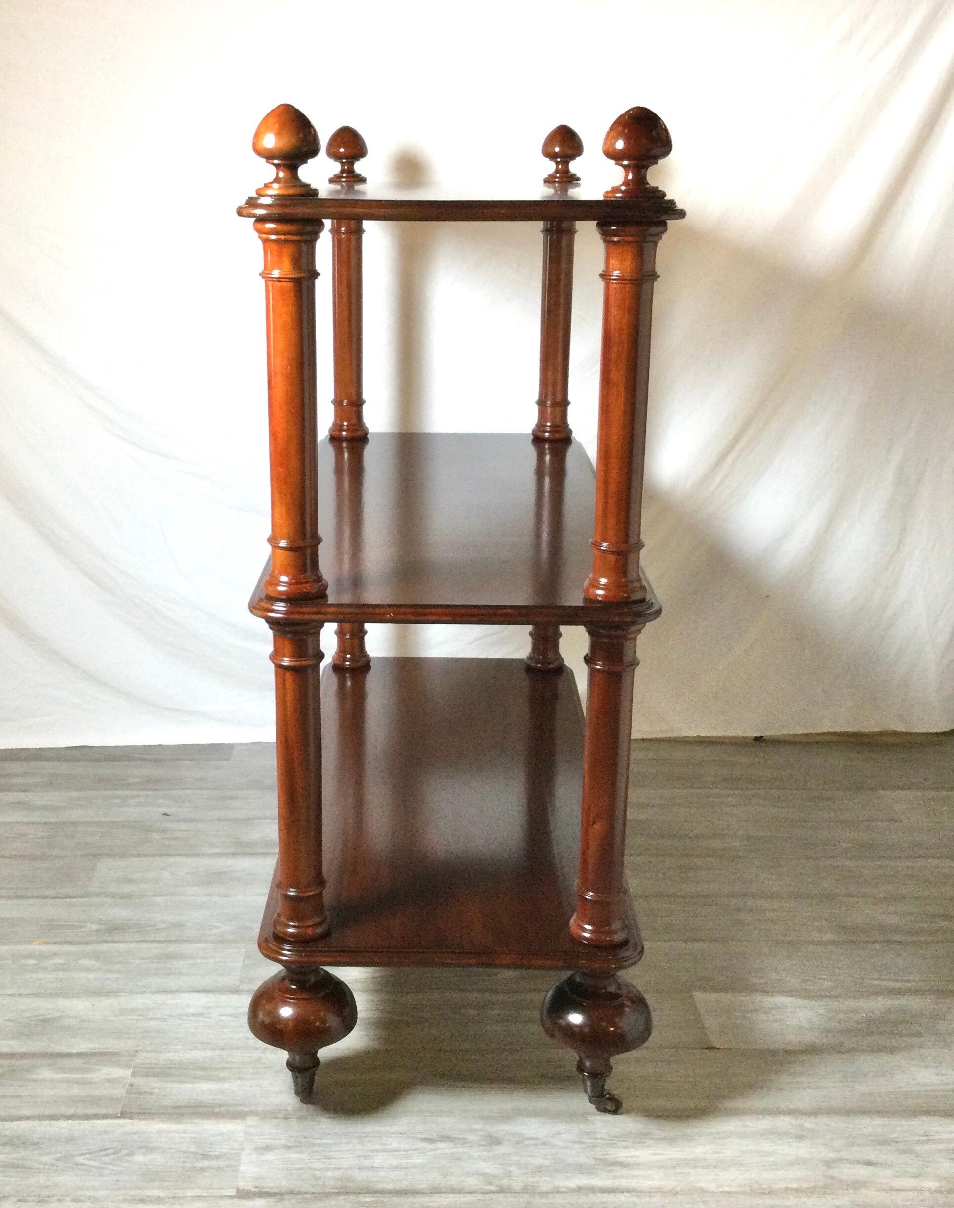 William IV Solid Mahogany Three Tiered Silent Butler/Server