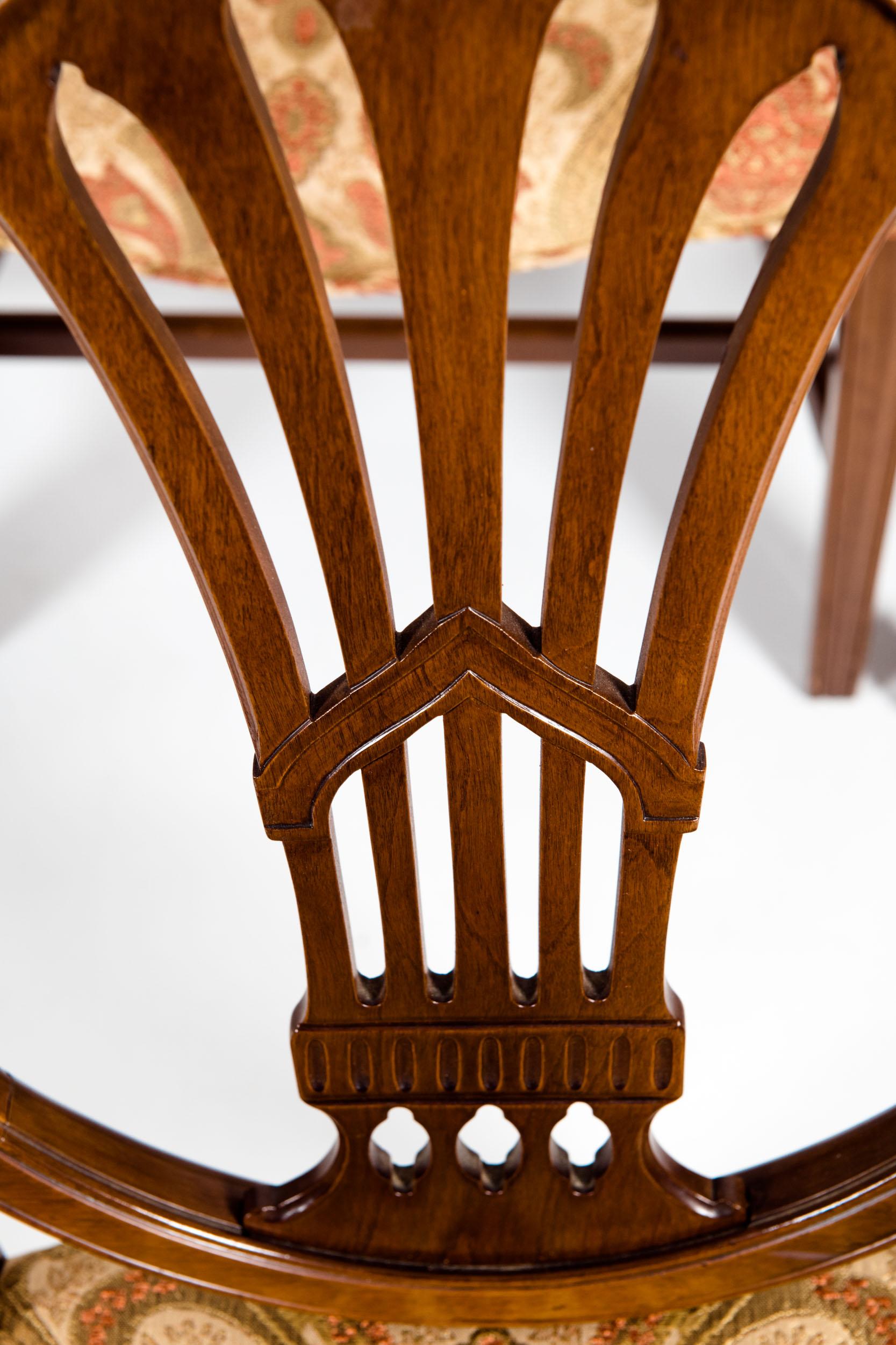Solid Mahogany Wood Shield Back Dining Chair Set  1