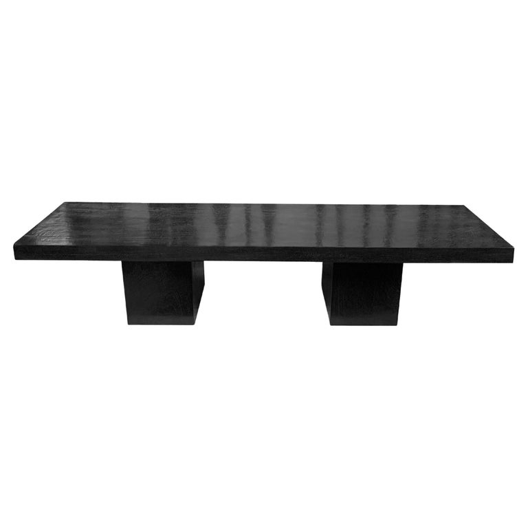 Solid Mango Wood Bench Burnt Finish Modern Organic For Sale at 1stDibs