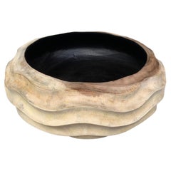 Solid Mango Wood Bowl with Burnt & Natural Finish 