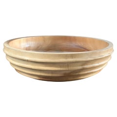 Solid Mango Wood Bowl with Smooth Natural Finish Modern Organic
