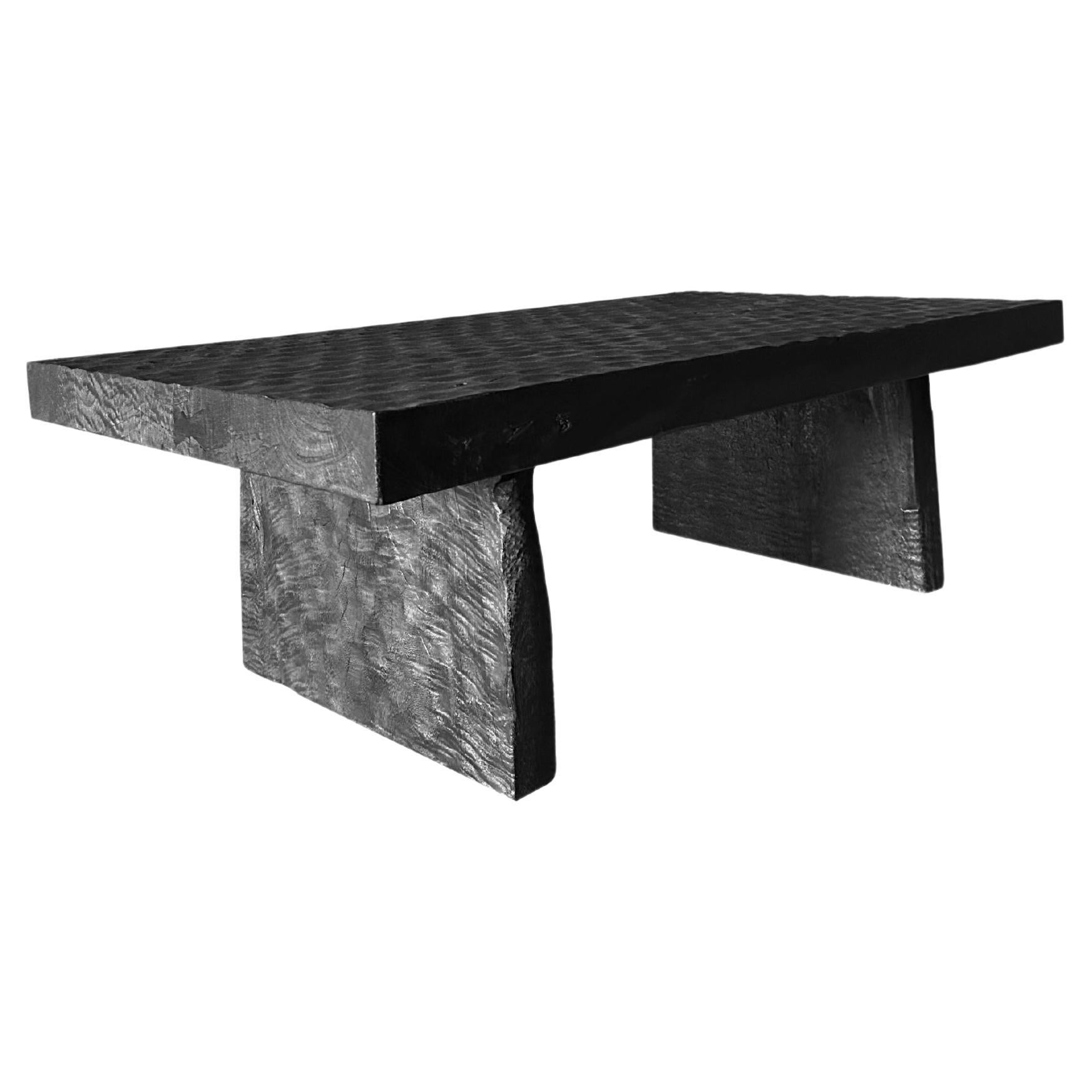 Solid Mango Wood Coffee Table, Modern Organic, Stunning Wood Textures, Burnt