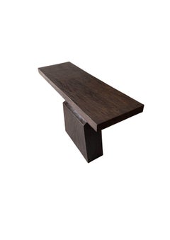 Solid Mango Wood Console Table Espresso Finish Modern Organic