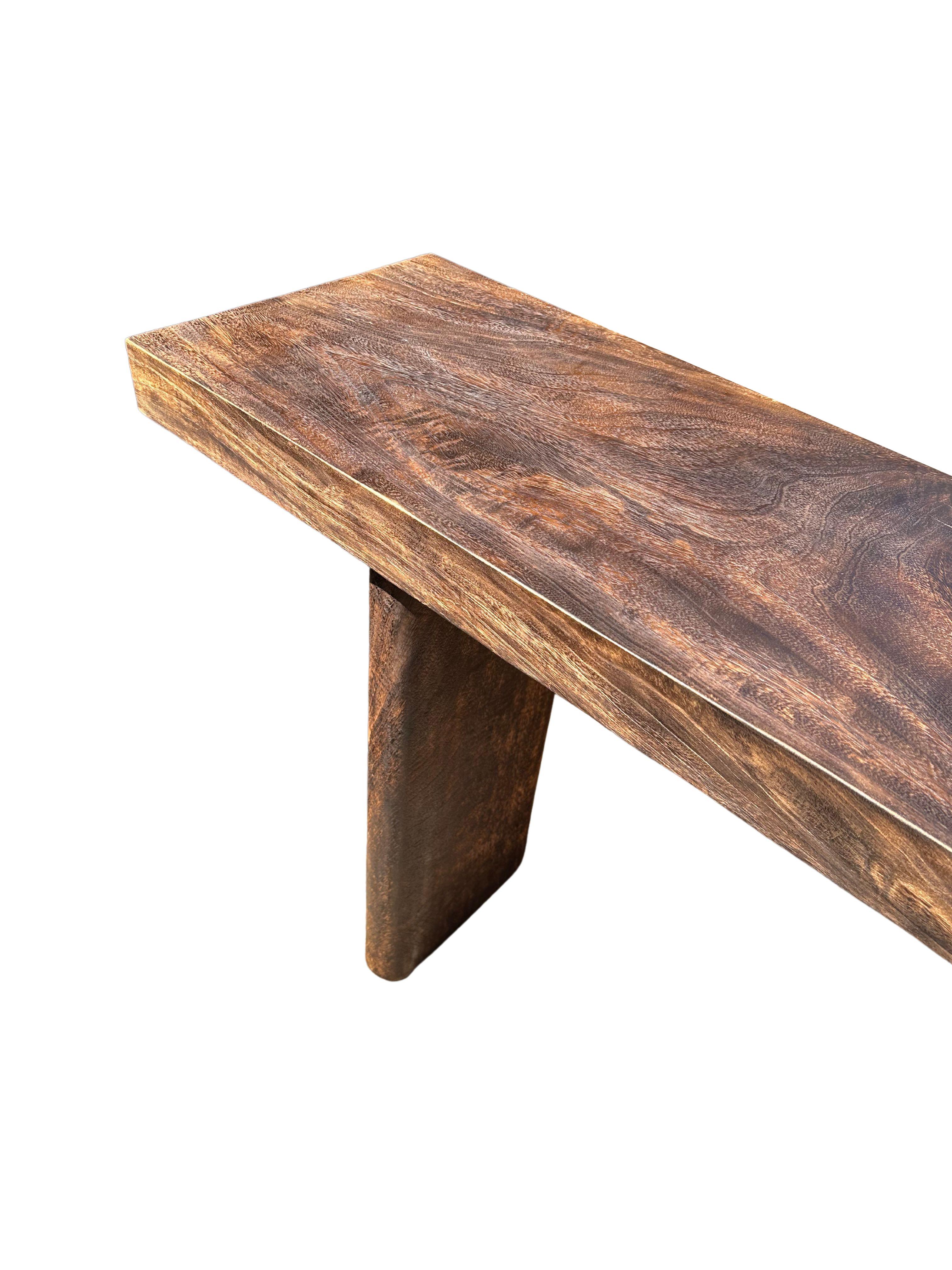 Solid Mango Wood Console Table Modern Organic In New Condition For Sale In Jimbaran, Bali