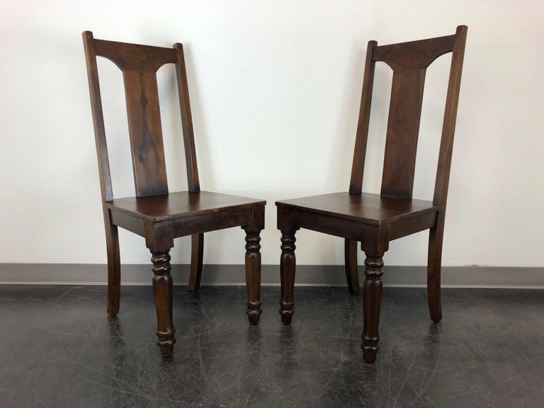 Solid Mango Wood Dining / Kitchen Chairs Pair A at 1stDibs