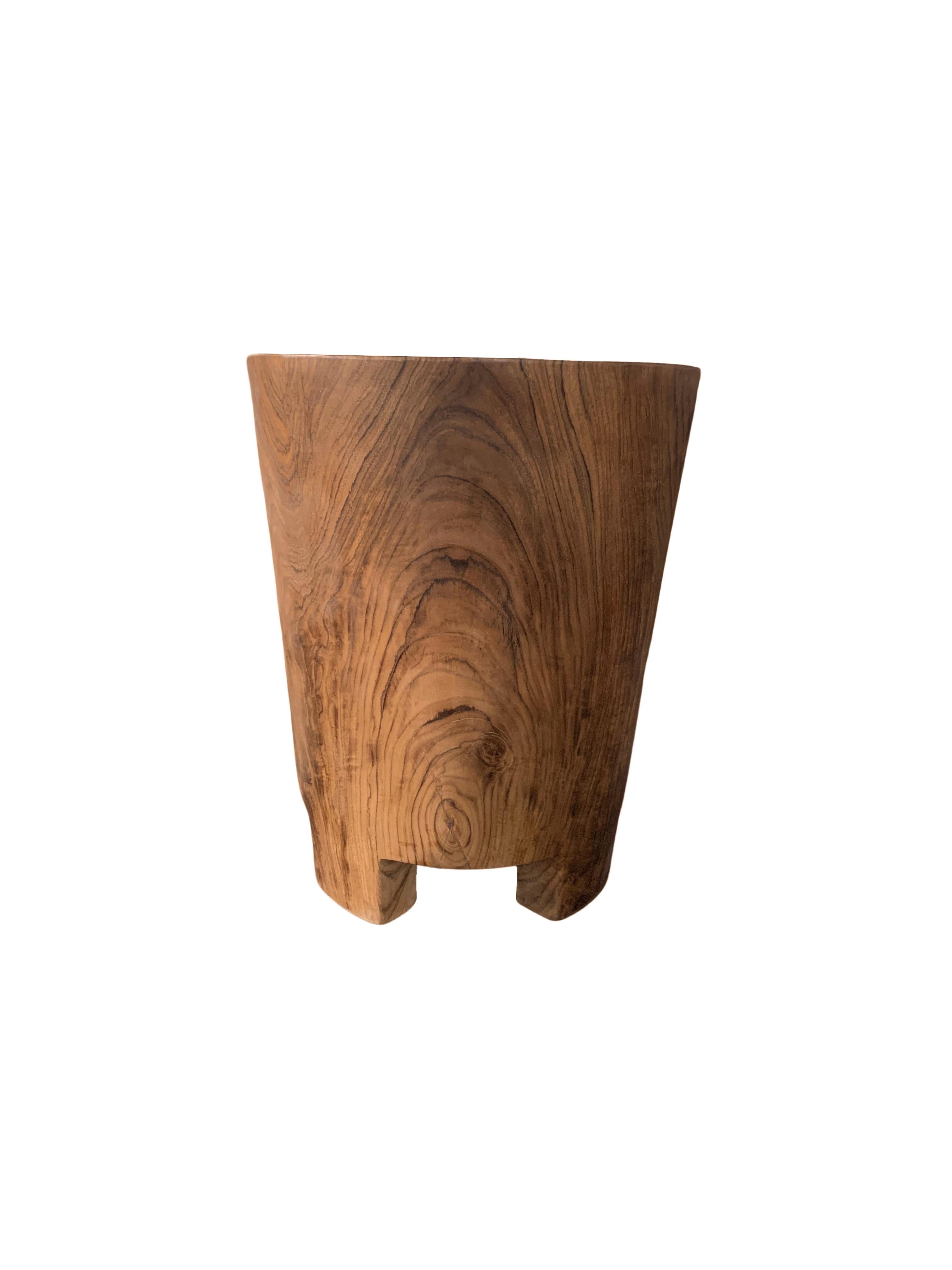 solid wood drum end table