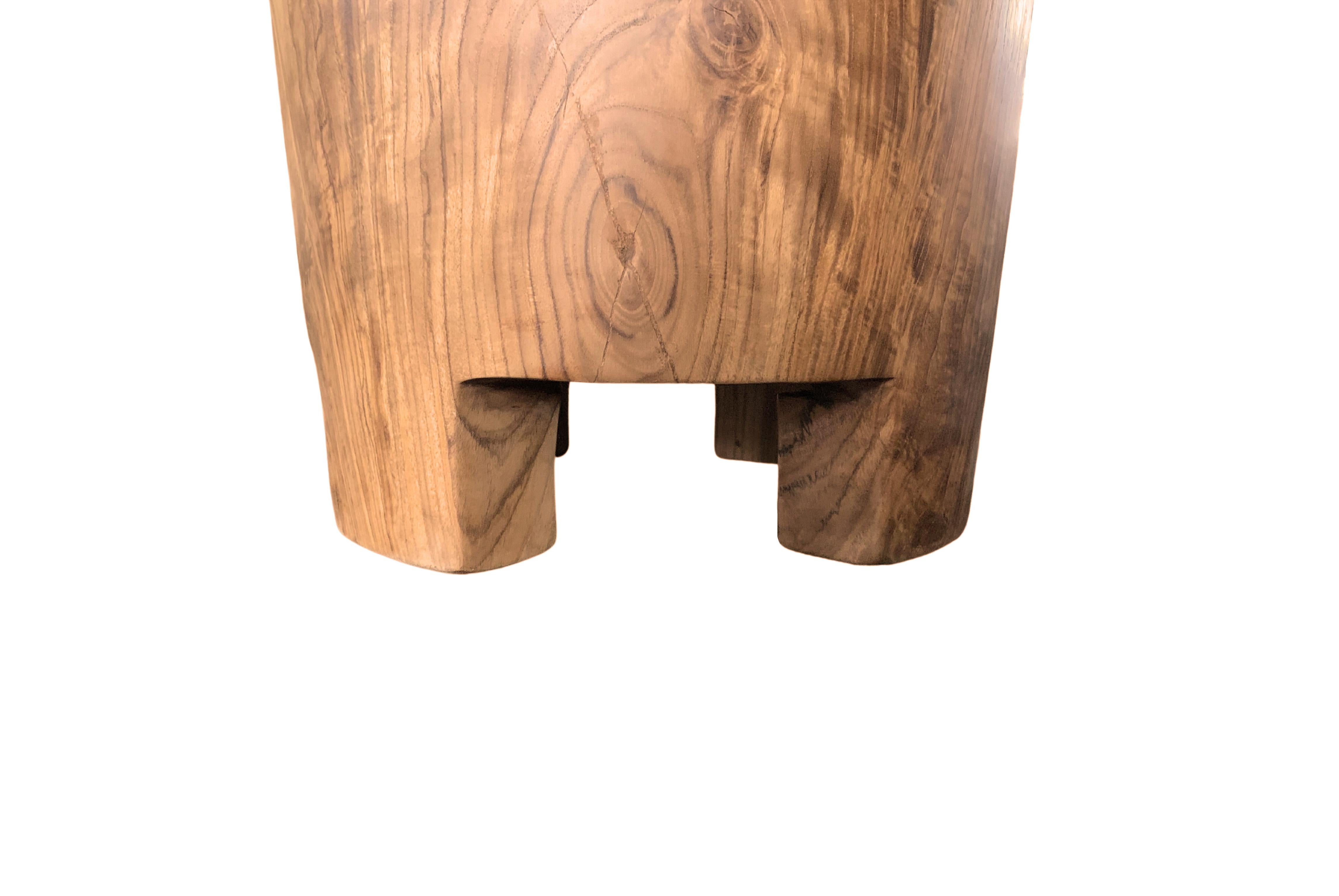solid wood round end table