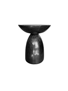 Table d'appoint en bois de Mango massif avec finition organique brûlée, moderne