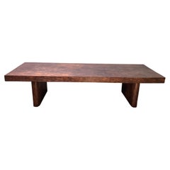 Solid Mango Wood Sofa Table Modern Organic