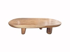 Hand-Crafted Solid Mango Wood Sofa Table in Organic Modern Style