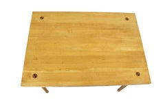 Solid Maple 2" Thick Butcher Block Top Tapered Dowel Legs Writing  Dining Table