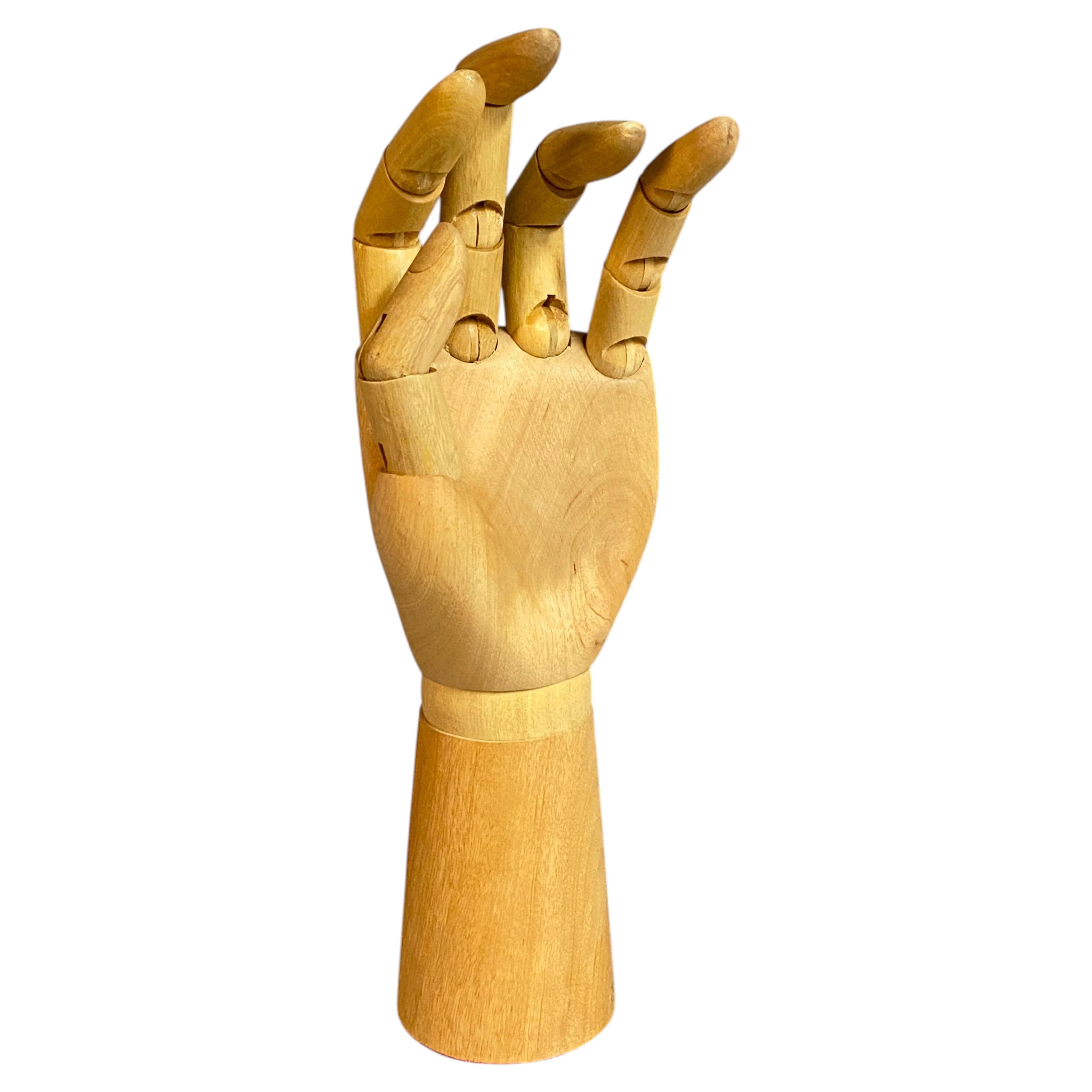 Solid Maple Articulated Artist's Modeling Hand, Taiwan, 1980