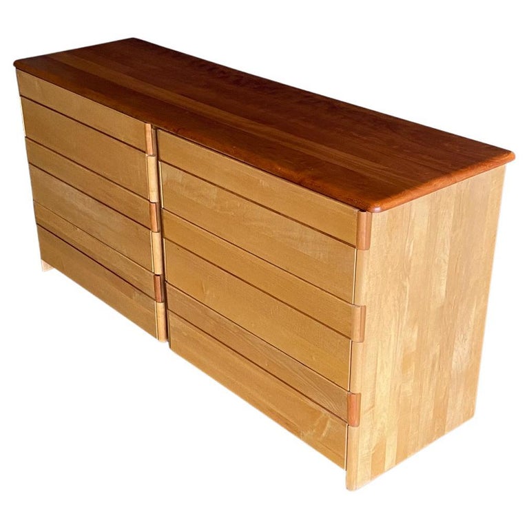 Solid Maple and Cherry Dresser, circa 1985 For Sale at 1stDibs