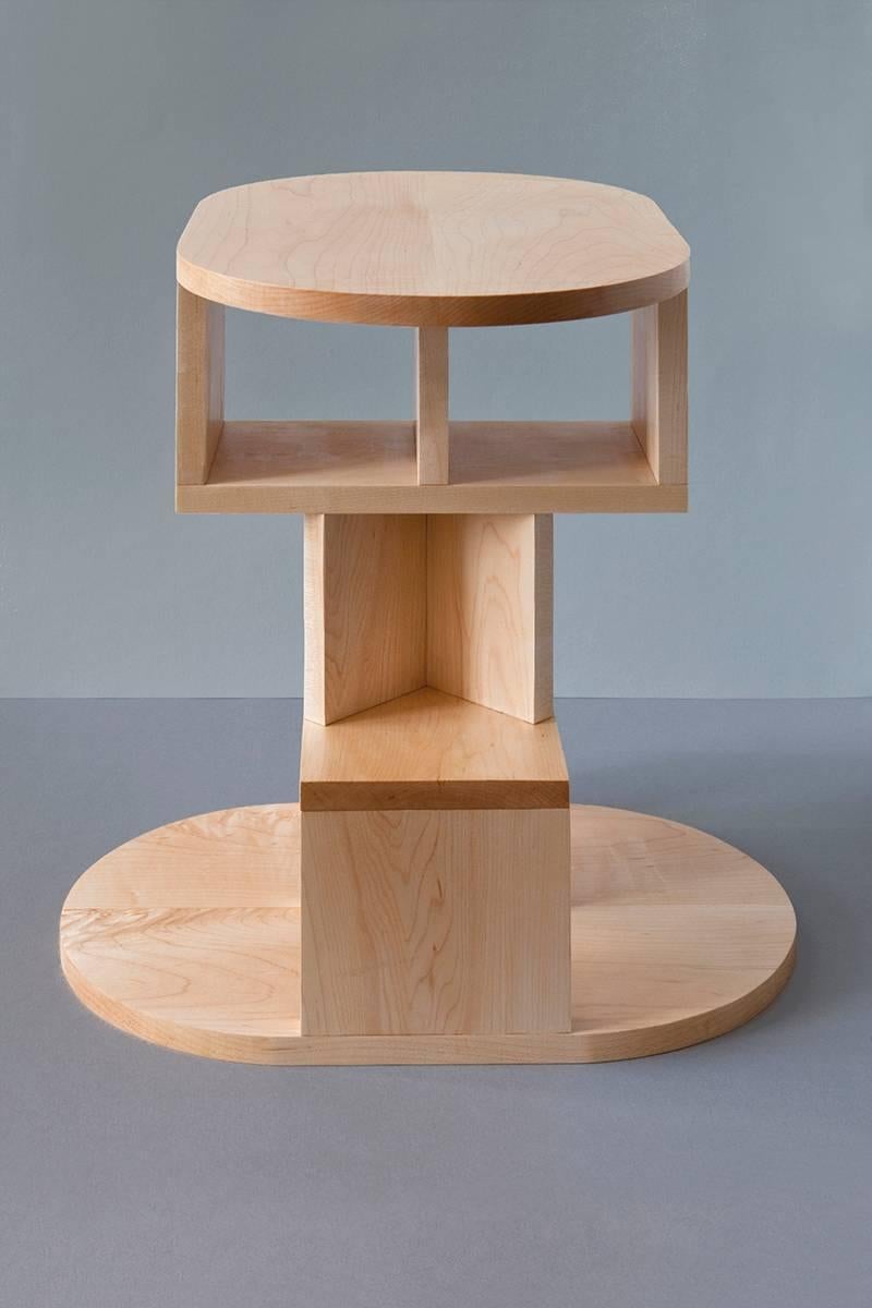 Post-Modern Solid Maple Double Pyramid Side Table For Sale