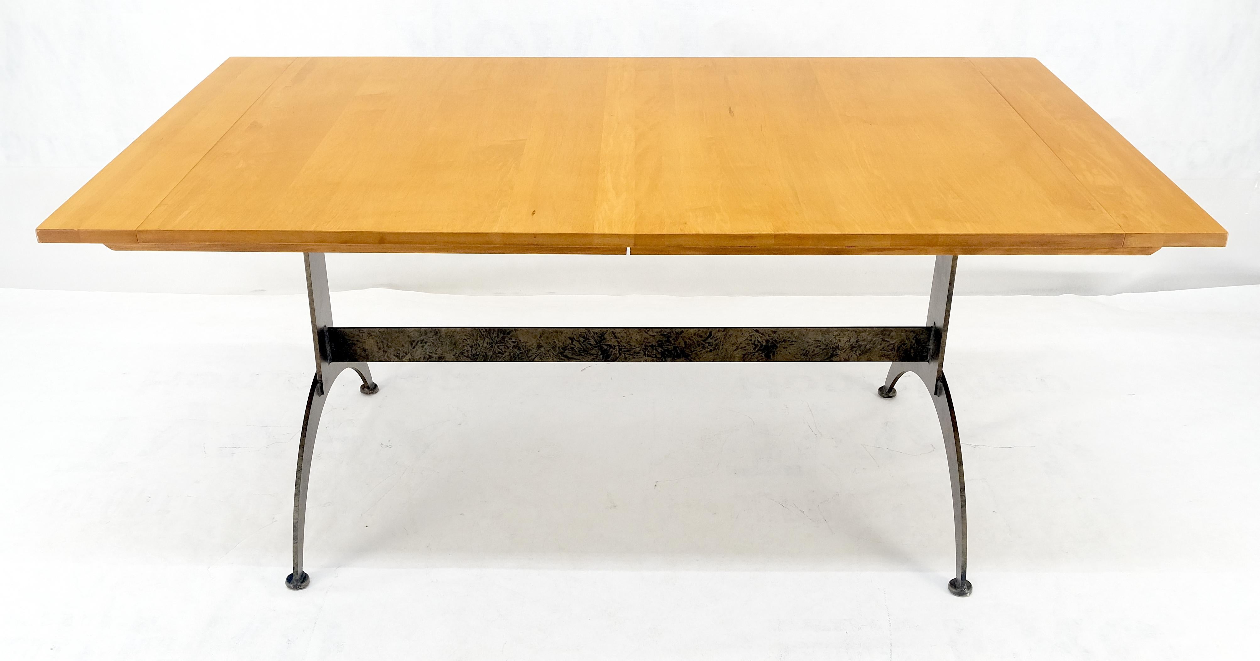 American Solid Maple Top Wrought Iron Base 2x18