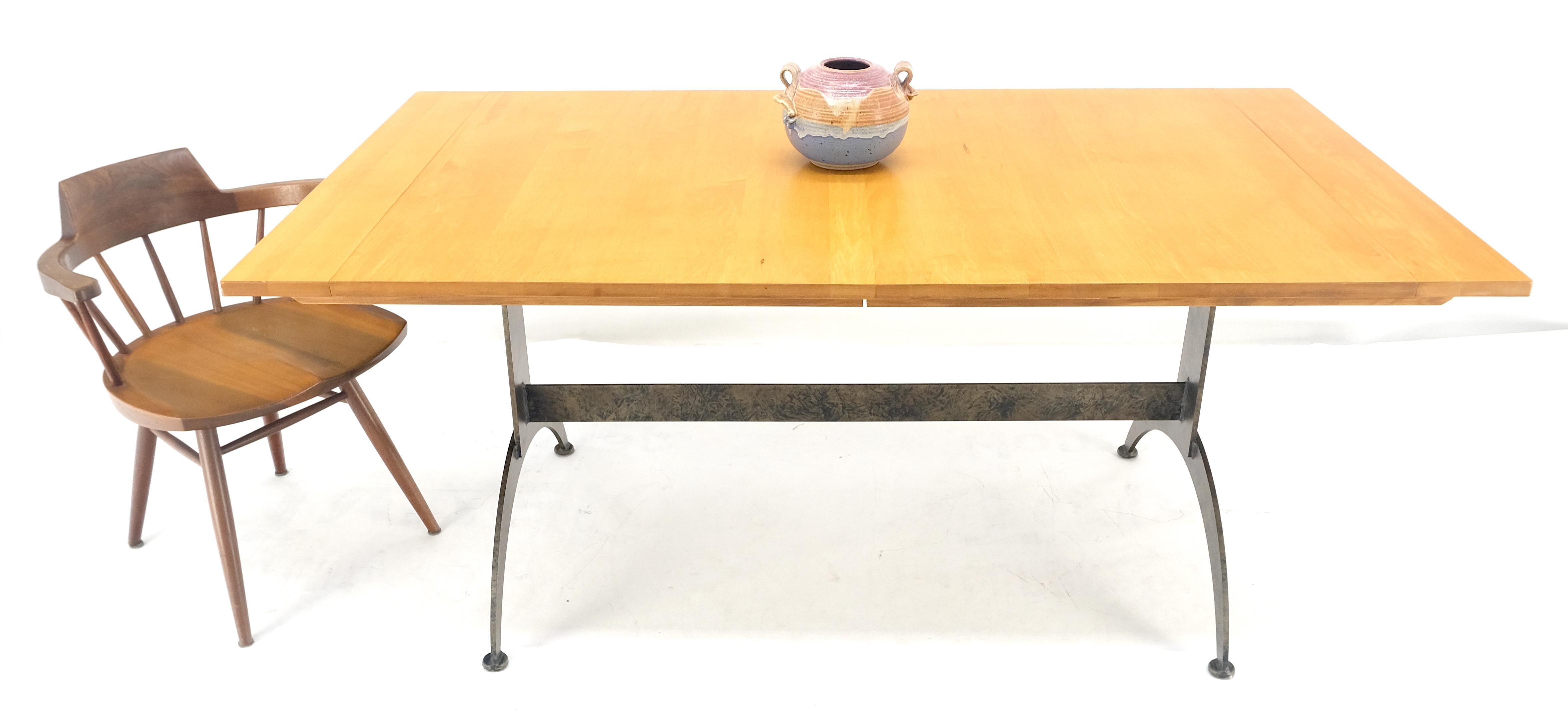 Solid Maple Top Wrought Iron Base 2x18