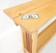 Solid Maple & Walnut Butterfly Joint Studio Made Console Sofa Table MINT!