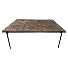 Solid Maple Wood Textured Sofa Table, Modern Organic