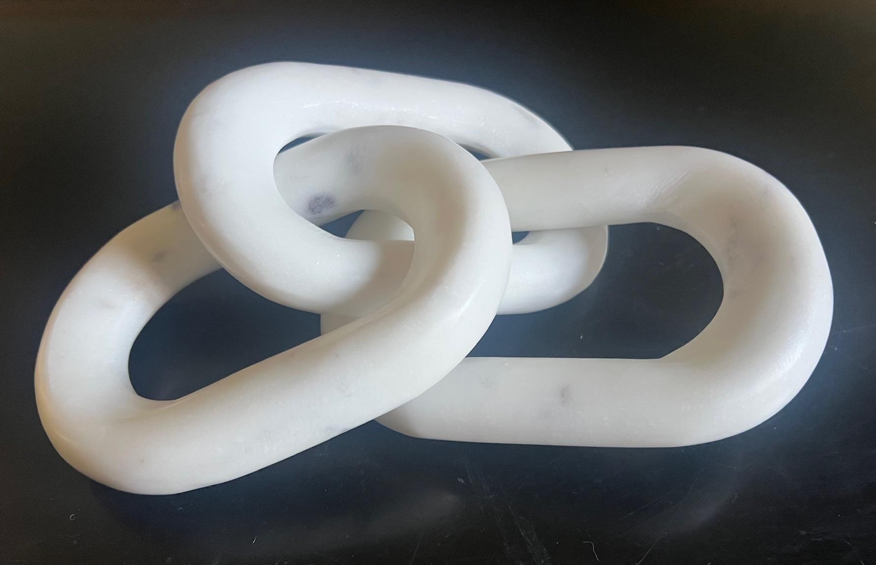 Carved Solid Marble Chain Links Designed by Regina Andrew Detroit For Sale