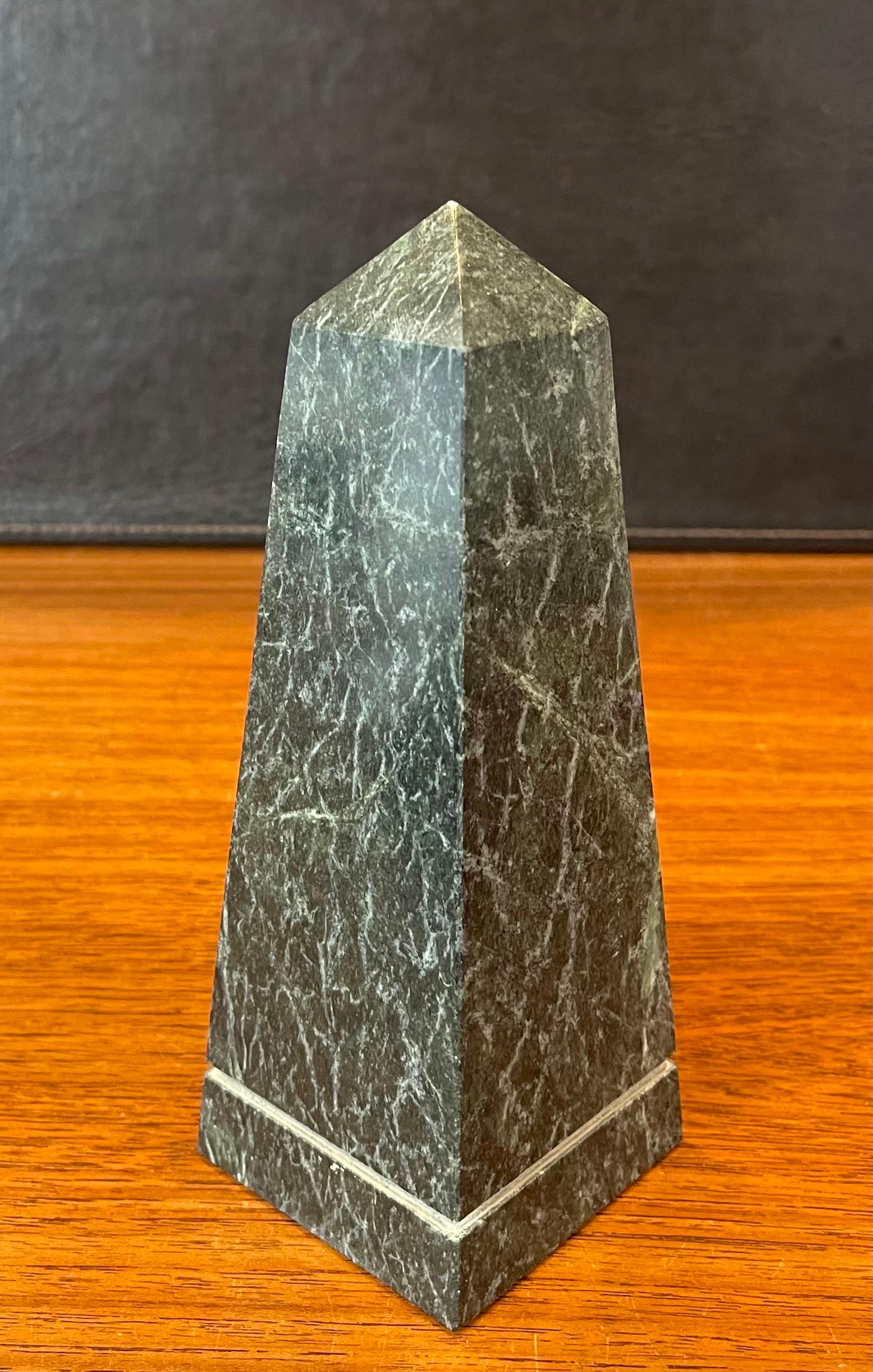 Solid Marble Decorative Obelisk In Good Condition For Sale In San Diego, CA
