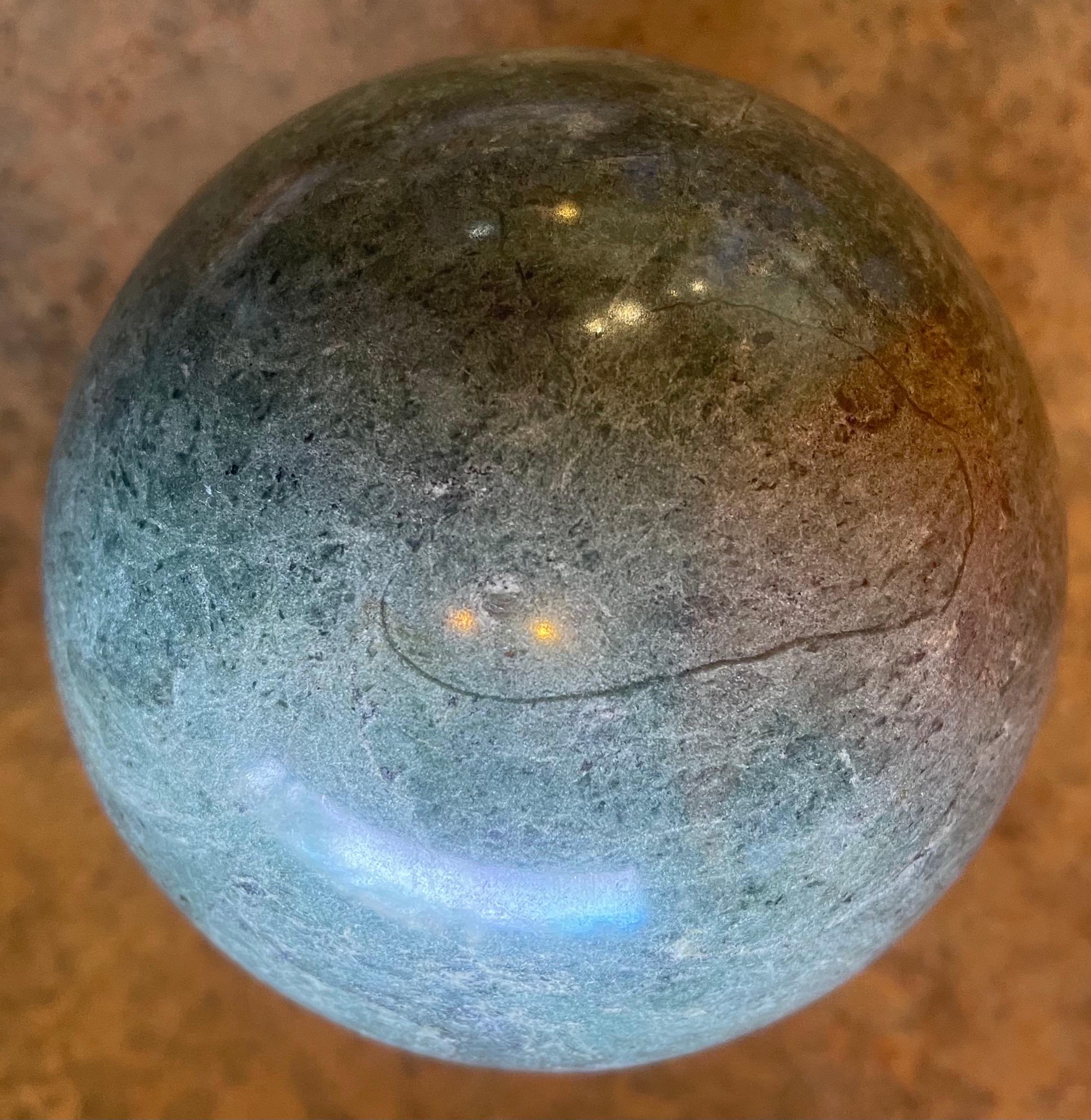 Solid Marble Decorative Sphere on Bronze Griffin Base 3
