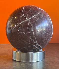 Solid Marble Decorative Sphere on Chrome Base